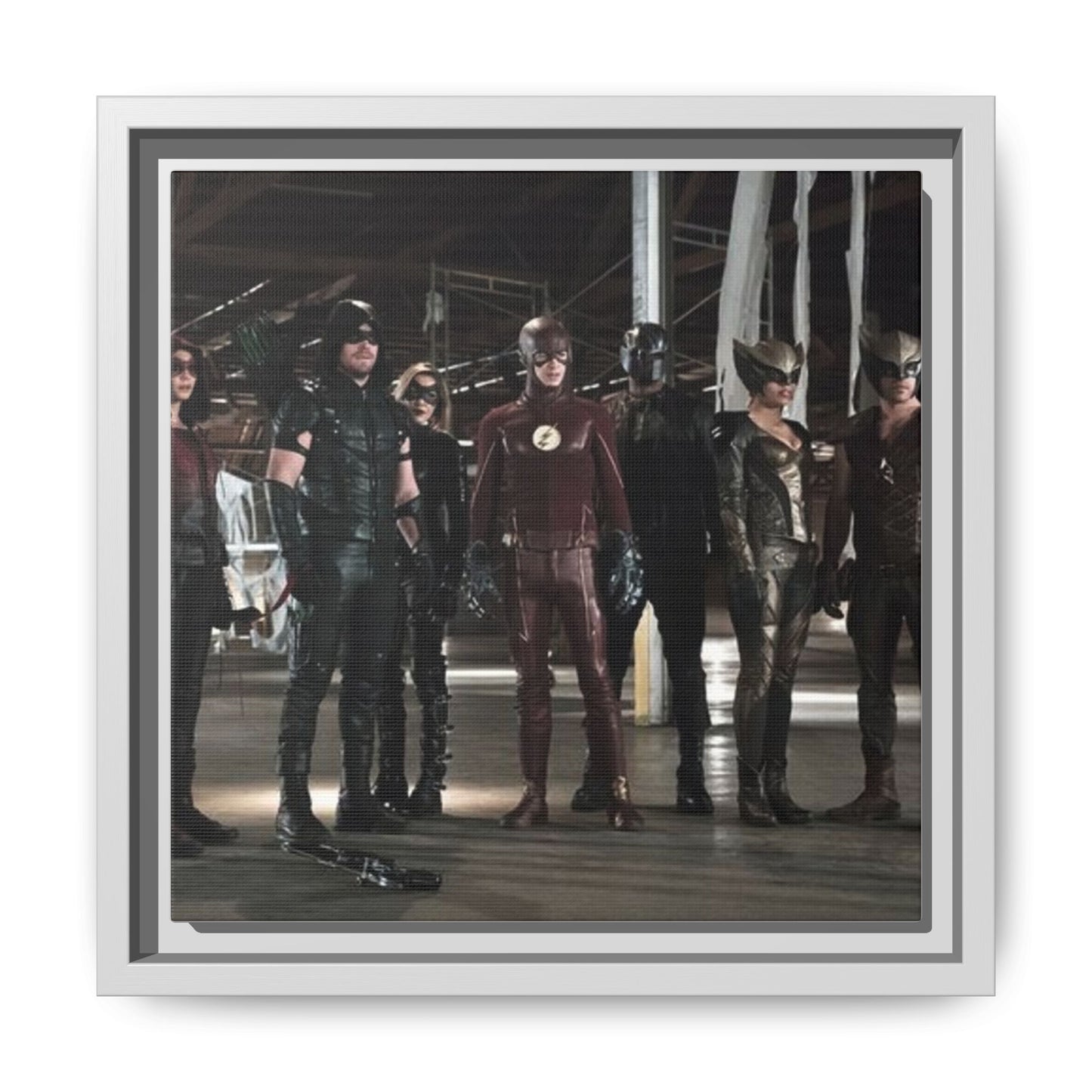 Framed Matte Canvas Panel - Superhero Team Photo Print