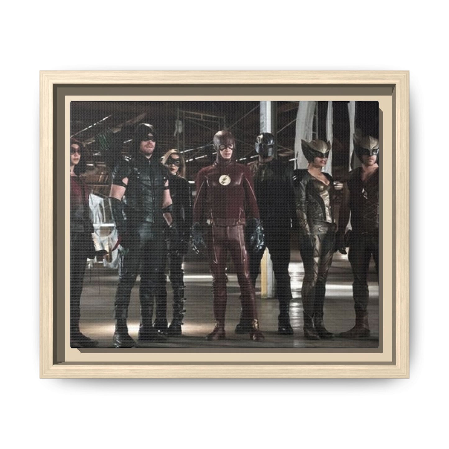 Framed Matte Canvas Panel - Superhero Team Photo Print
