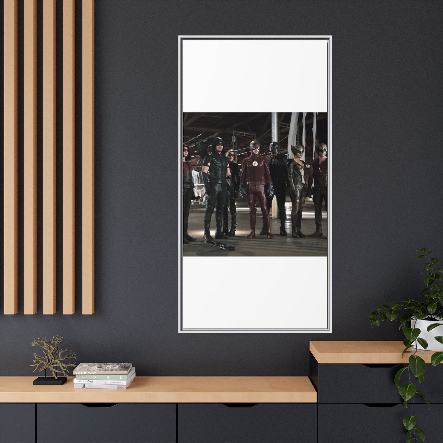 Framed Matte Canvas Panel - Superhero Team Photo Print