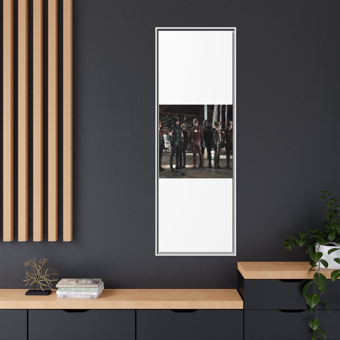 Framed Matte Canvas Panel - Superhero Team Photo Print