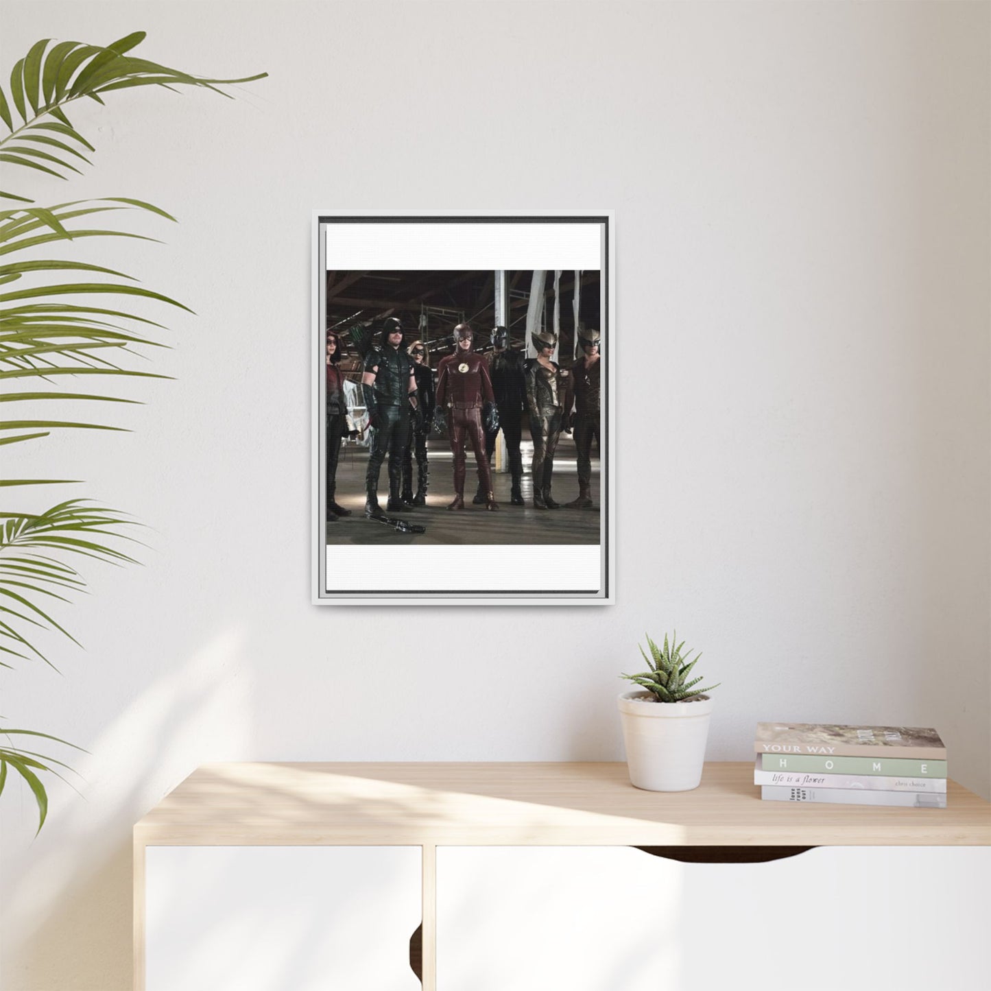 Framed Matte Canvas Panel - Superhero Team Photo Print