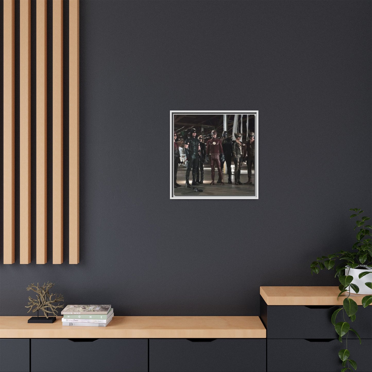 Framed Matte Canvas Panel - Superhero Team Photo Print