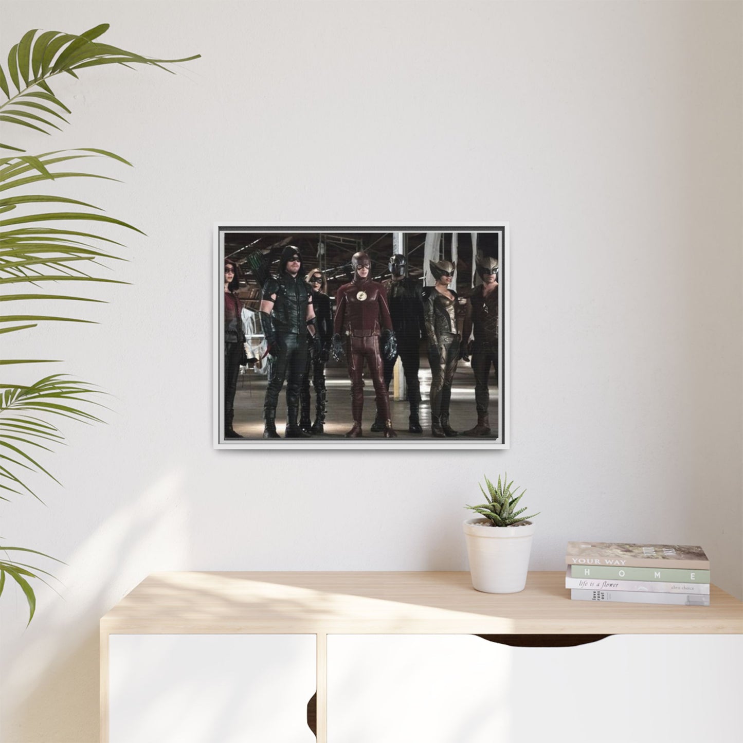 Framed Matte Canvas Panel - Superhero Team Photo Print