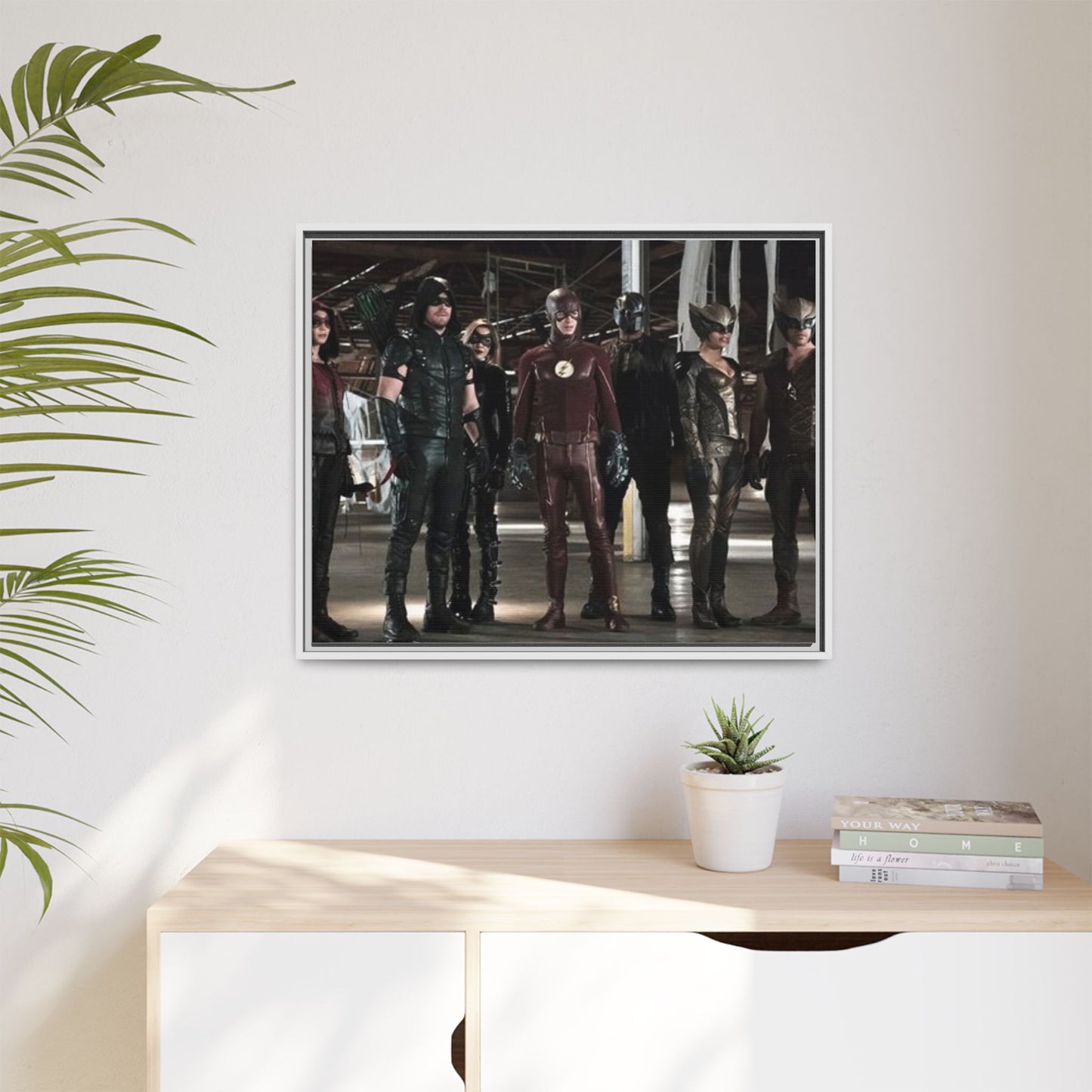 Framed Matte Canvas Panel - Superhero Team Photo Print