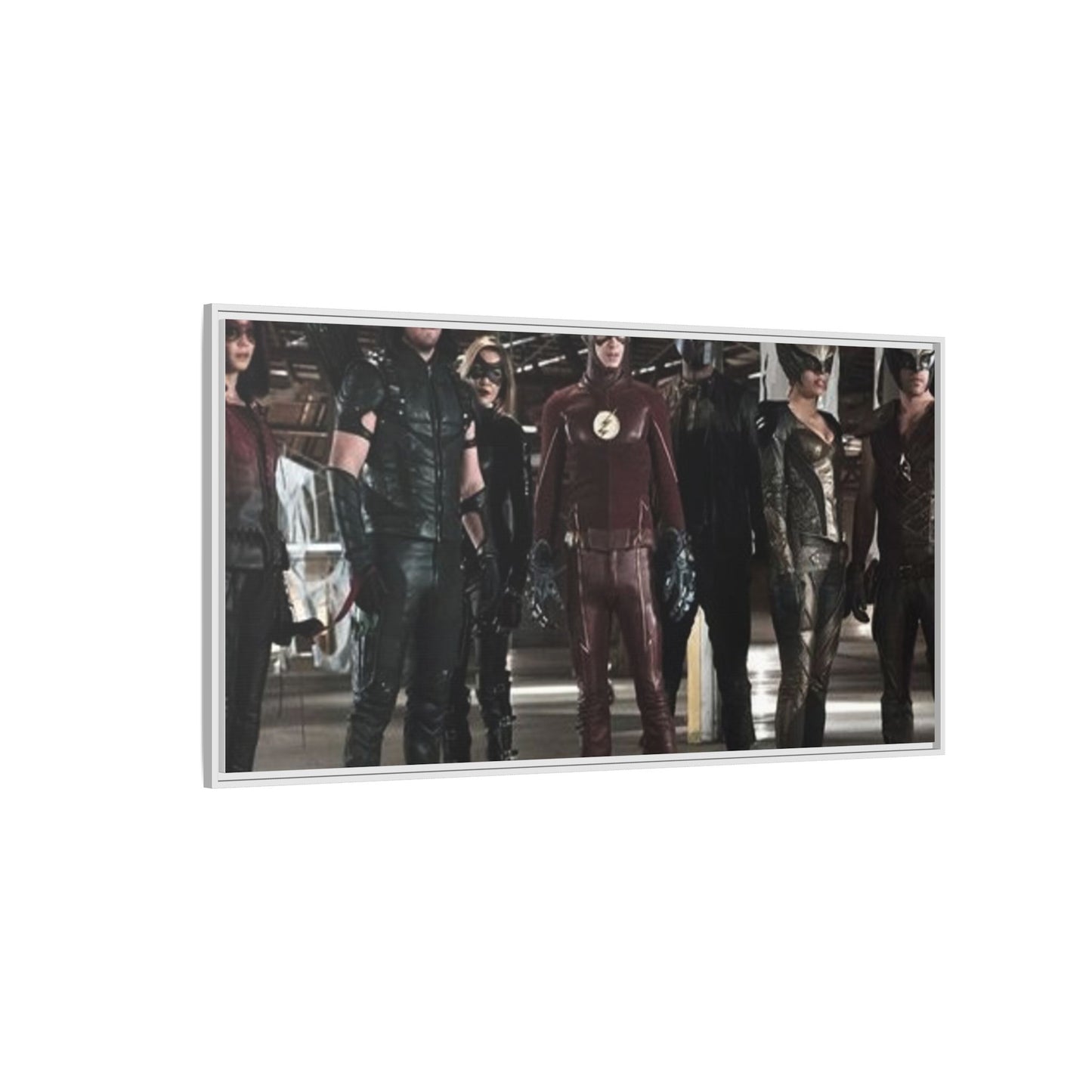 Framed Matte Canvas Panel - Superhero Team Photo Print