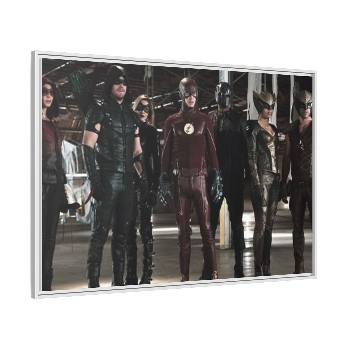 Framed Matte Canvas Panel - Superhero Team Photo Print