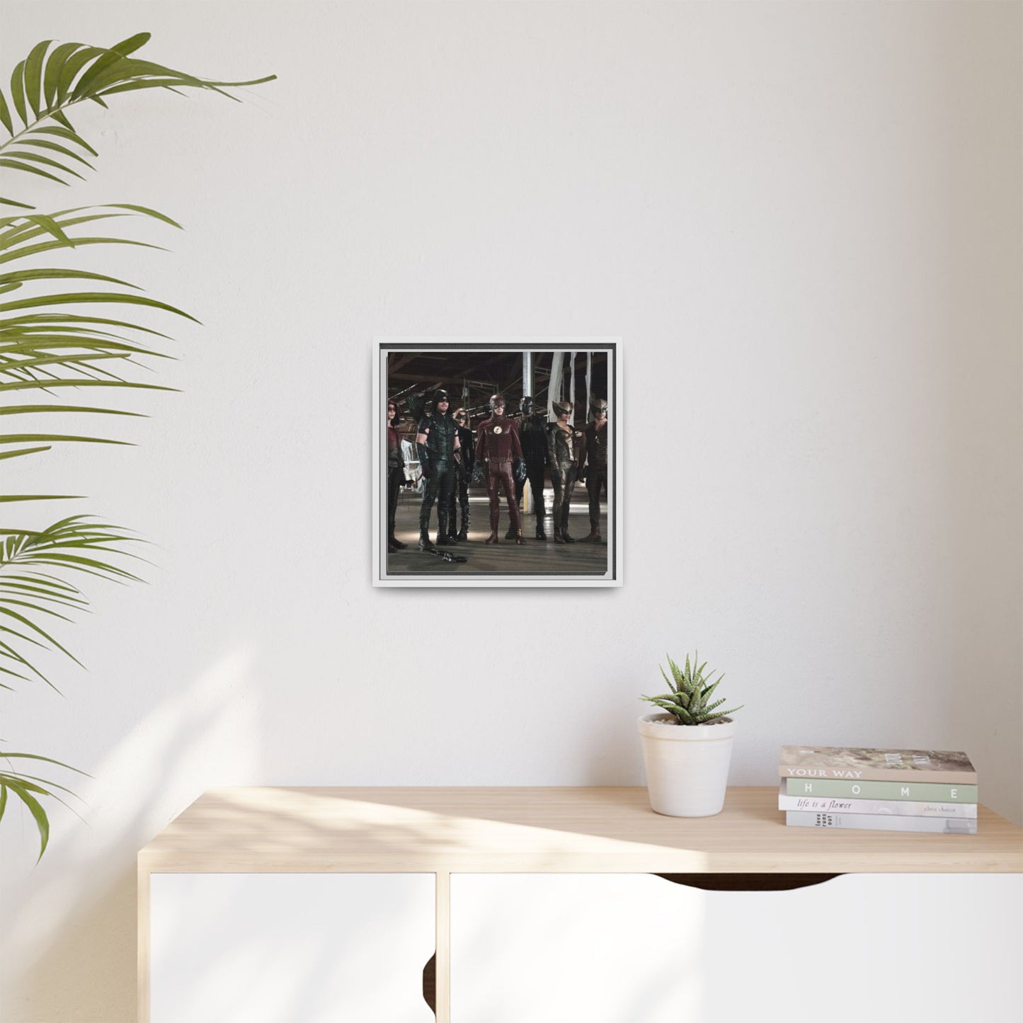 Framed Matte Canvas Panel - Superhero Team Photo Print