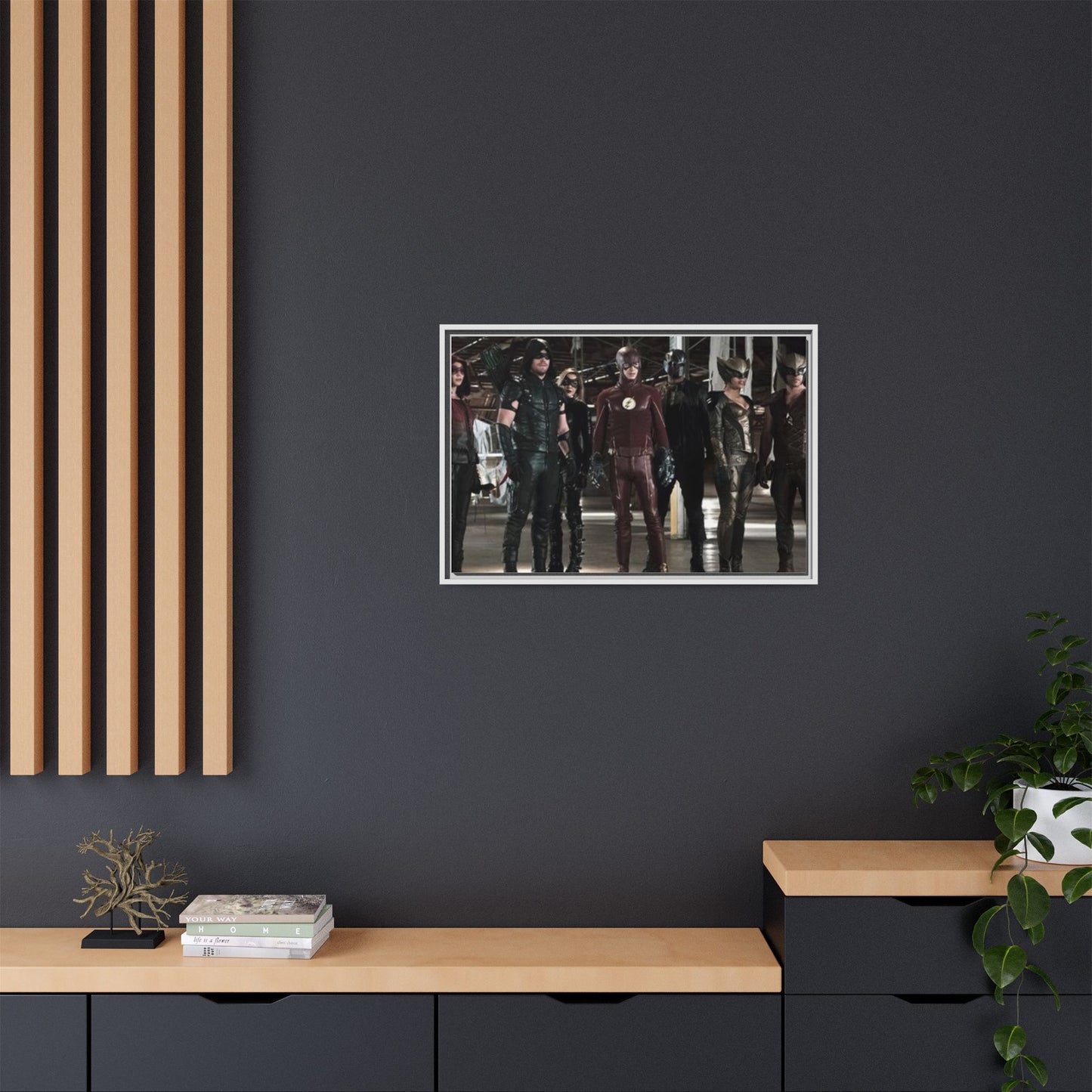 Framed Matte Canvas Panel - Superhero Team Photo Print
