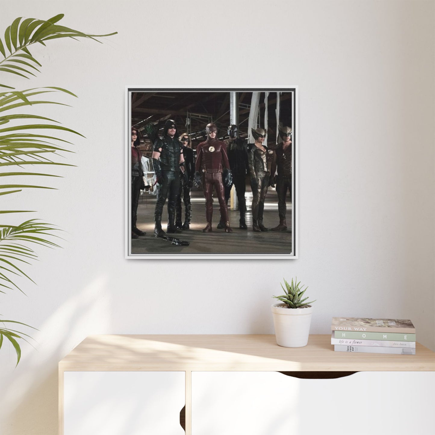 Framed Matte Canvas Panel - Superhero Team Photo Print