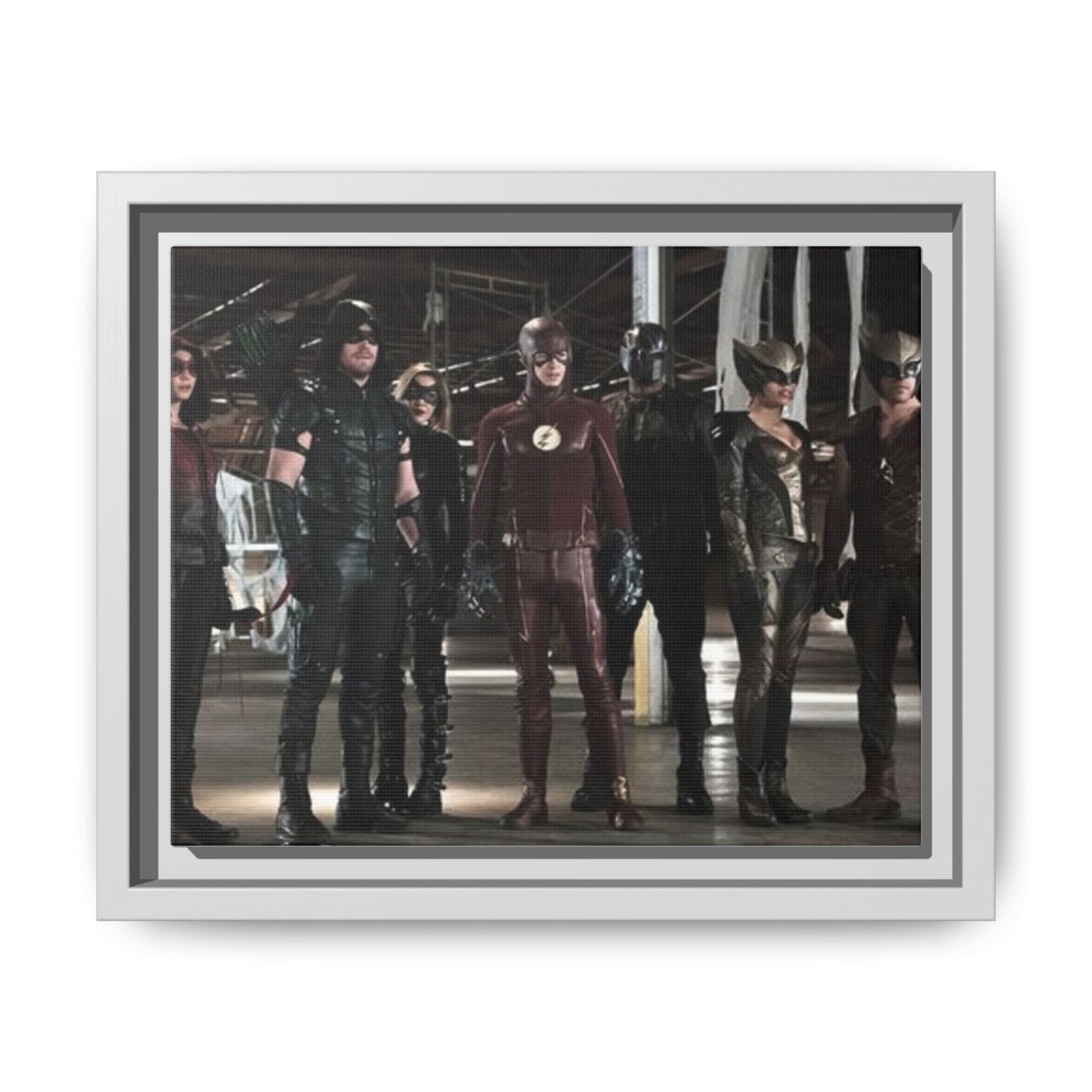 Framed Matte Canvas Panel - Superhero Team Photo Print