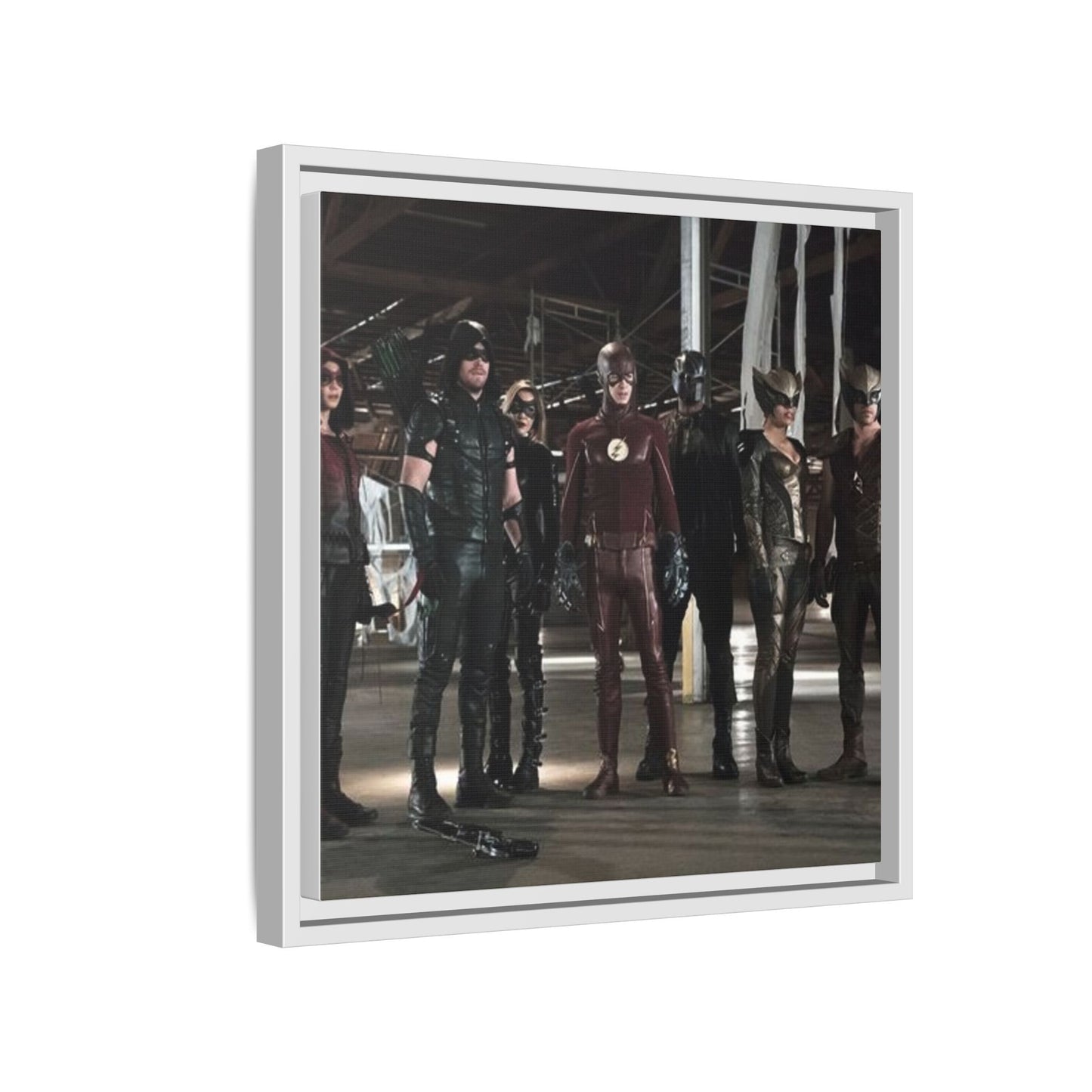 Framed Matte Canvas Panel - Superhero Team Photo Print