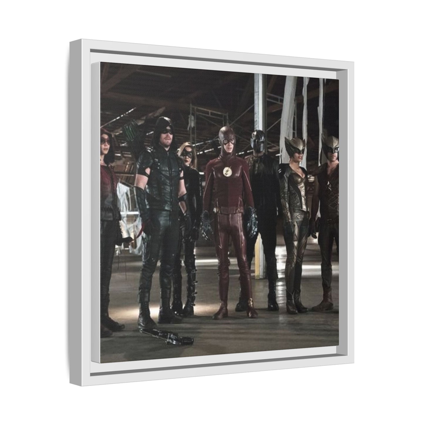 Framed Matte Canvas Panel - Superhero Team Photo Print