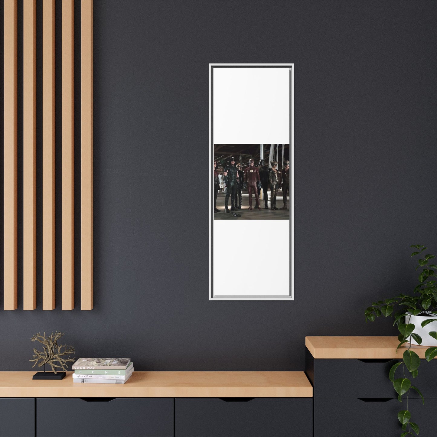 Framed Matte Canvas Panel - Superhero Team Photo Print