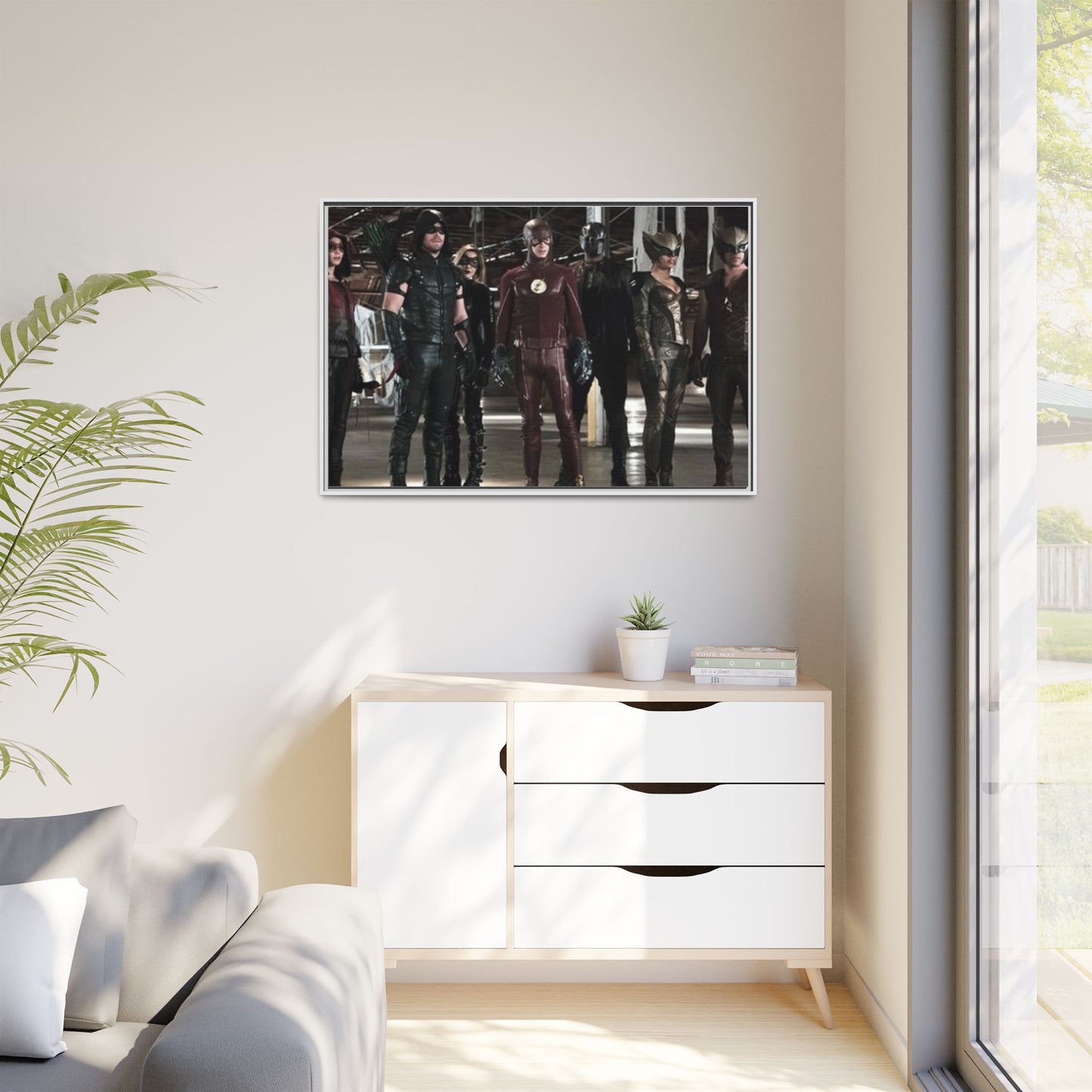 Framed Matte Canvas Panel - Superhero Team Photo Print
