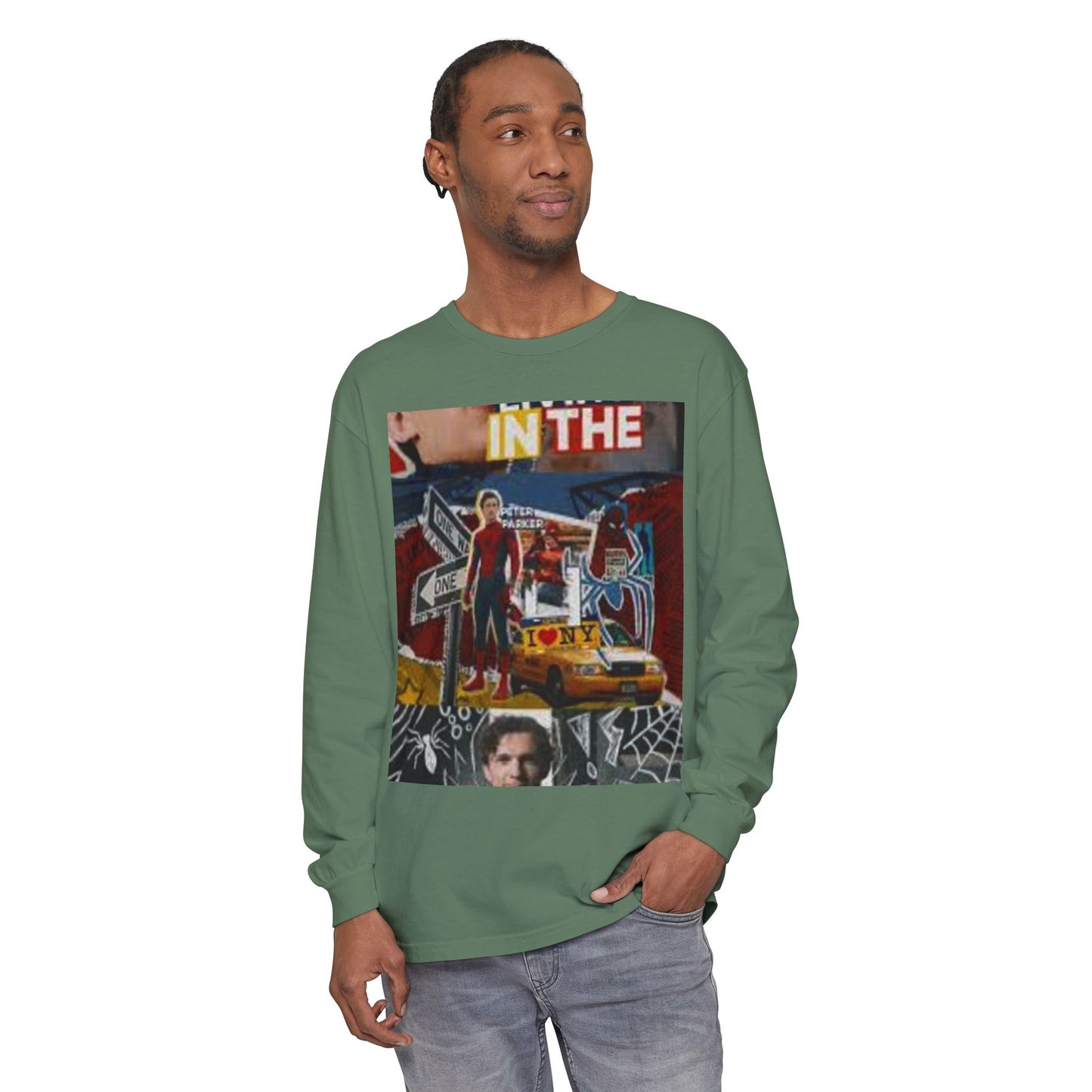 Long Sleeve T‑Shirt — Urban Collage 'In The City' Graphic