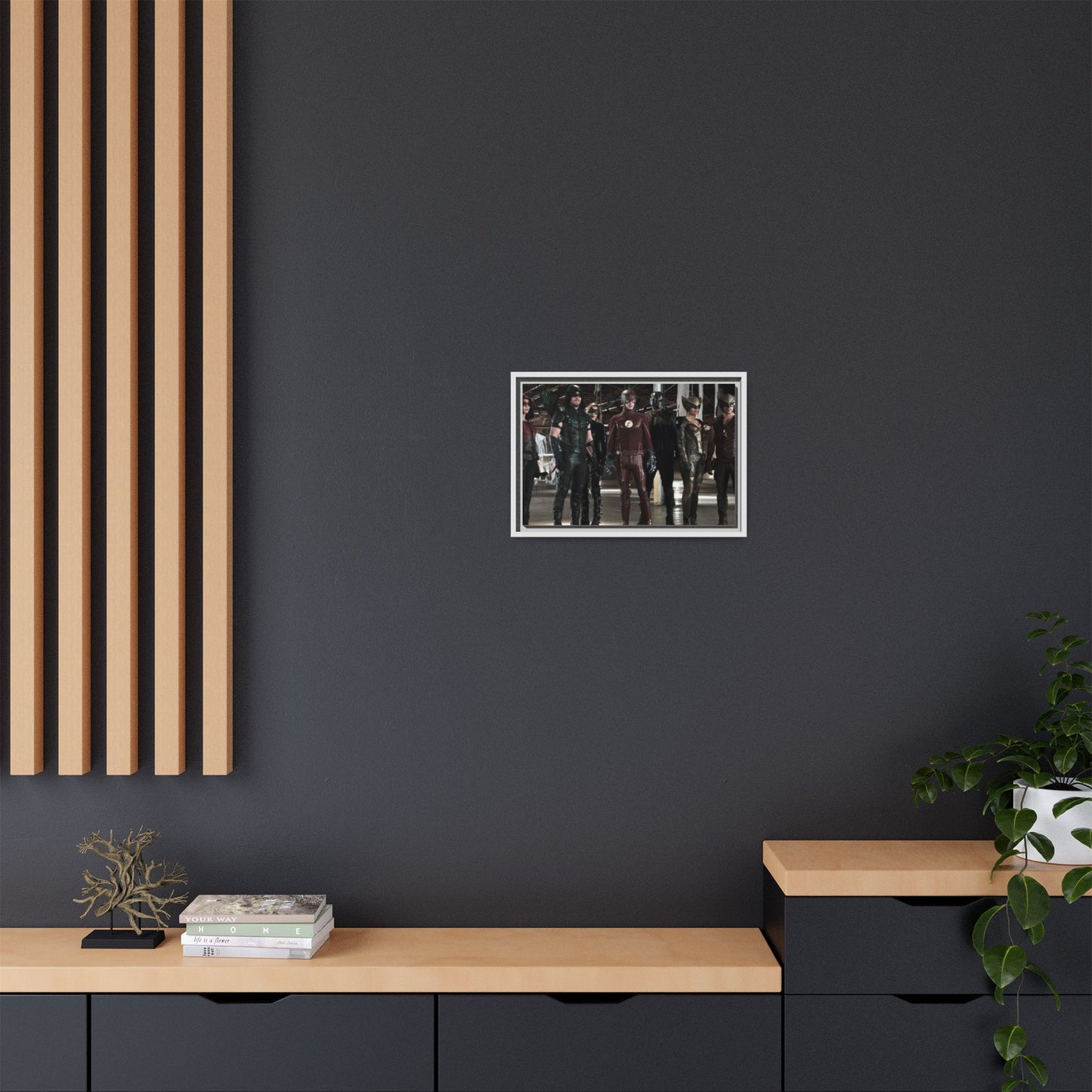 Framed Matte Canvas Panel - Superhero Team Photo Print