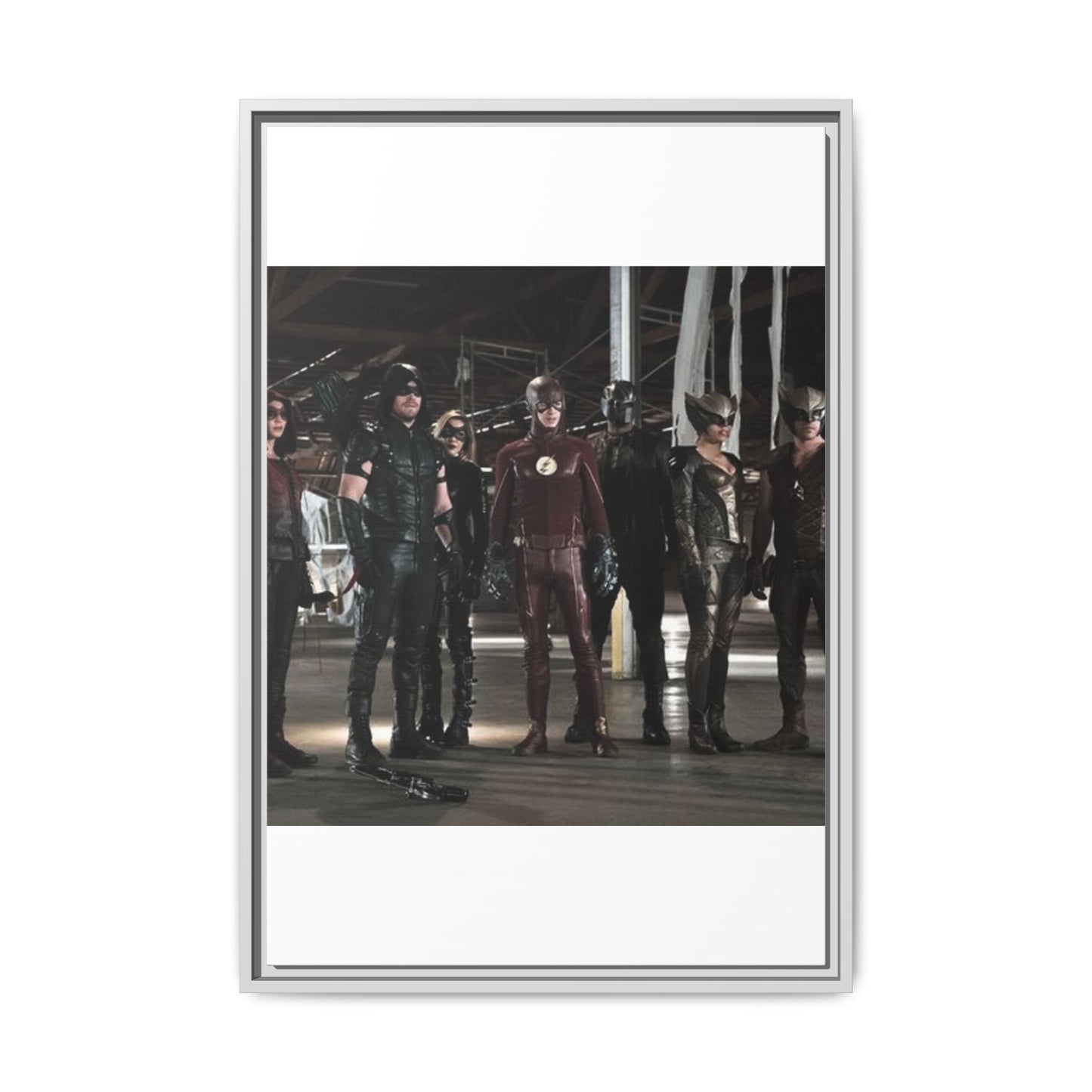 Framed Matte Canvas Panel - Superhero Team Photo Print