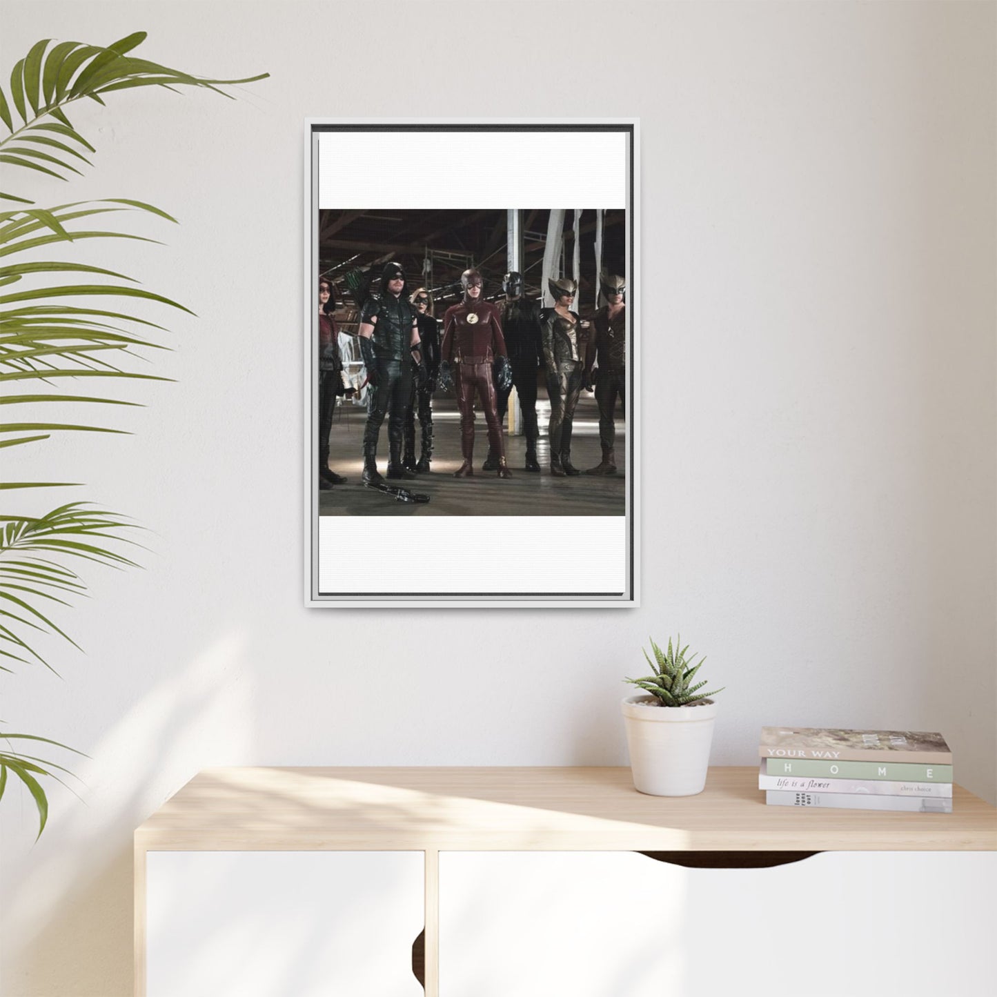 Framed Matte Canvas Panel - Superhero Team Photo Print