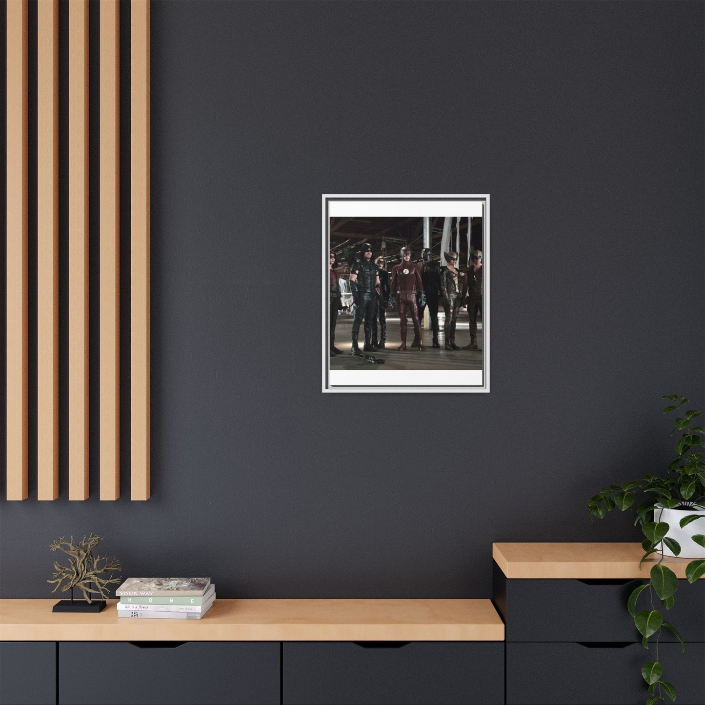 Framed Matte Canvas Panel - Superhero Team Photo Print