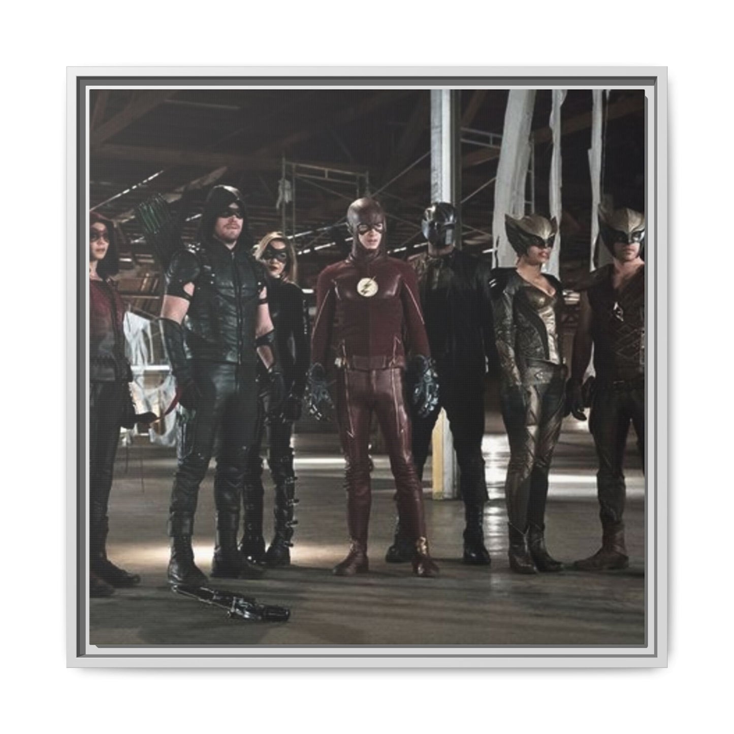 Framed Matte Canvas Panel - Superhero Team Photo Print