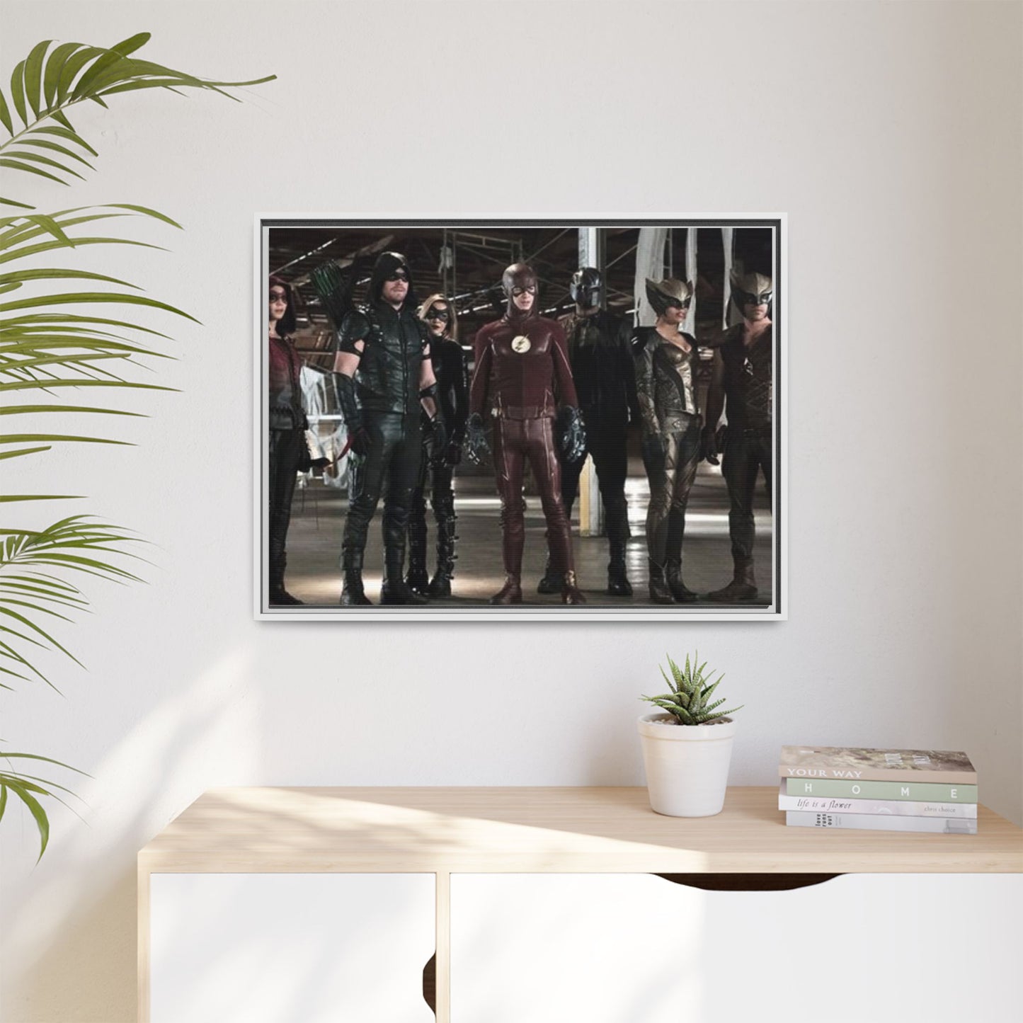 Framed Matte Canvas Panel - Superhero Team Photo Print
