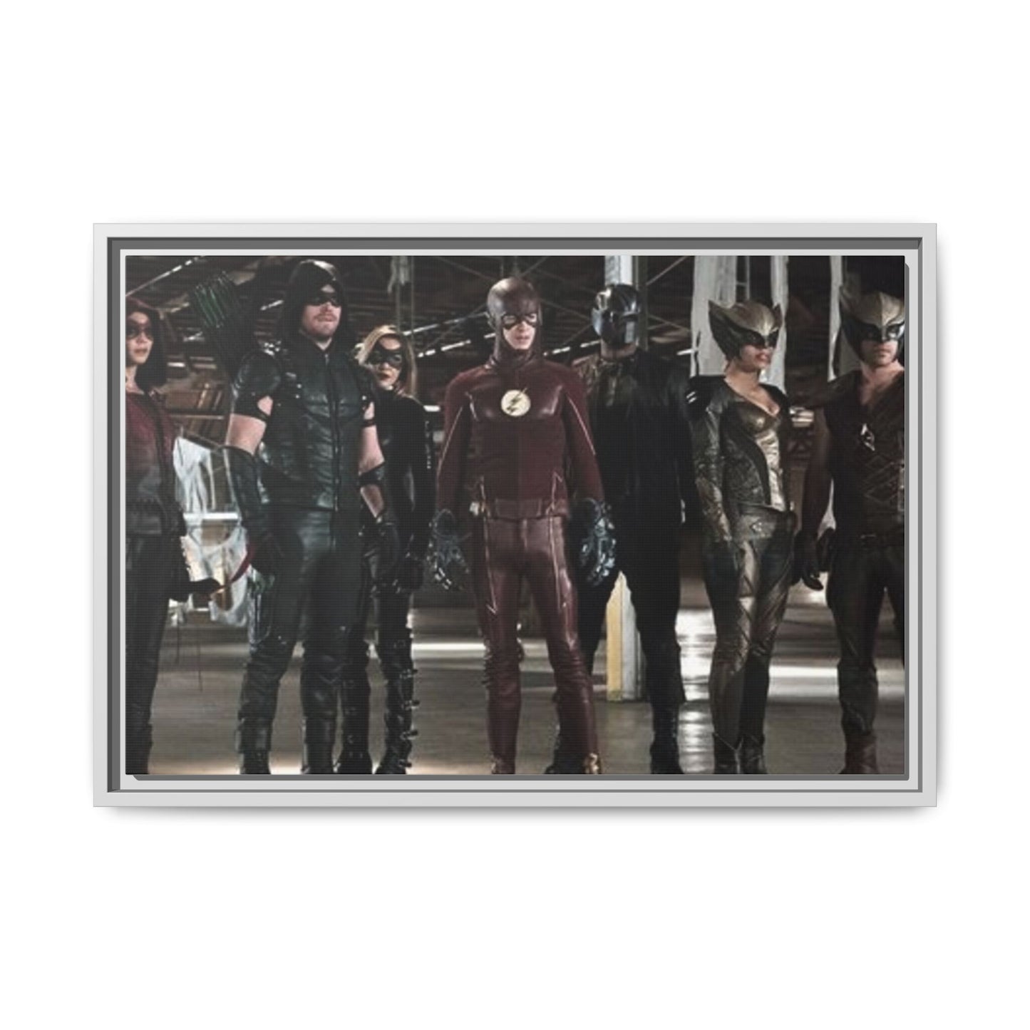 Framed Matte Canvas Panel - Superhero Team Photo Print