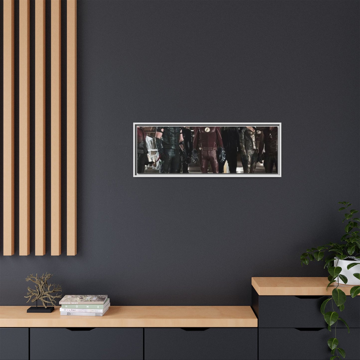 Framed Matte Canvas Panel - Superhero Team Photo Print
