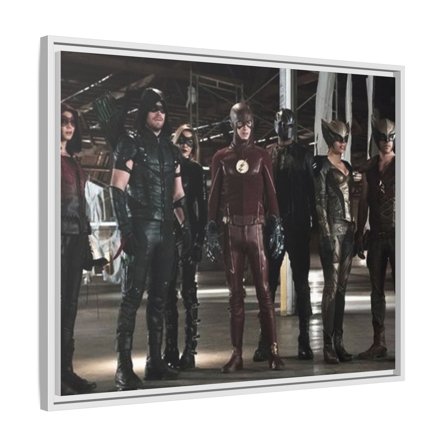 Framed Matte Canvas Panel - Superhero Team Photo Print