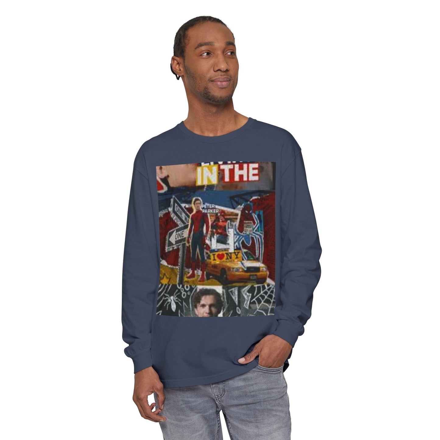 Long Sleeve T‑Shirt — Urban Collage 'In The City' Graphic