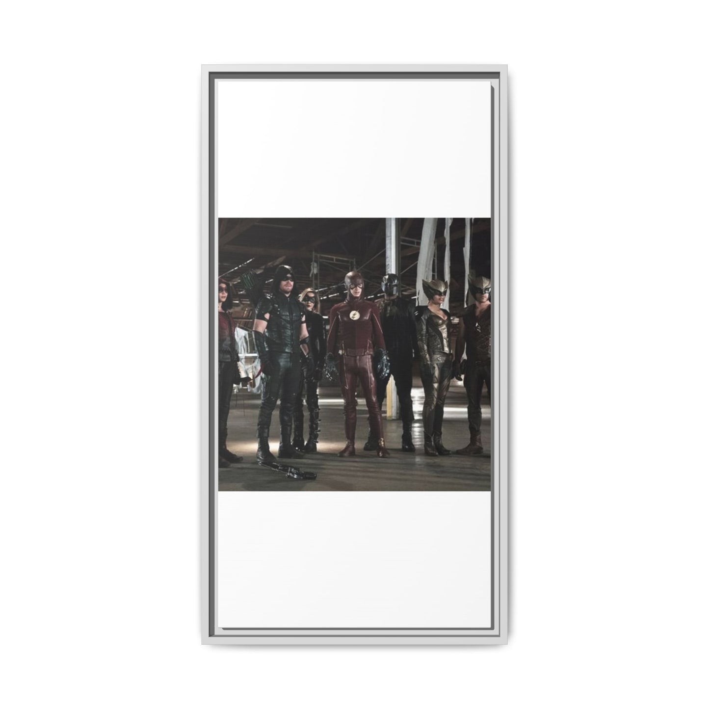 Framed Matte Canvas Panel - Superhero Team Photo Print