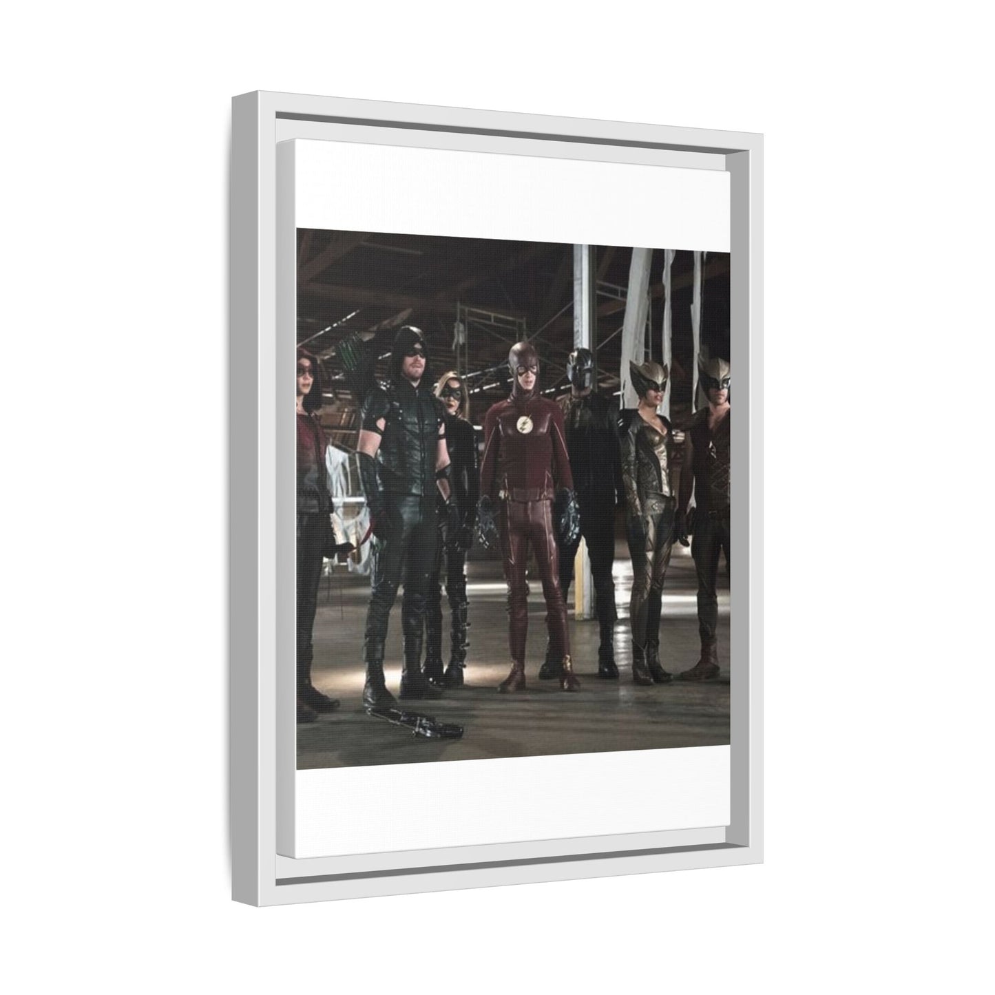 Framed Matte Canvas Panel - Superhero Team Photo Print