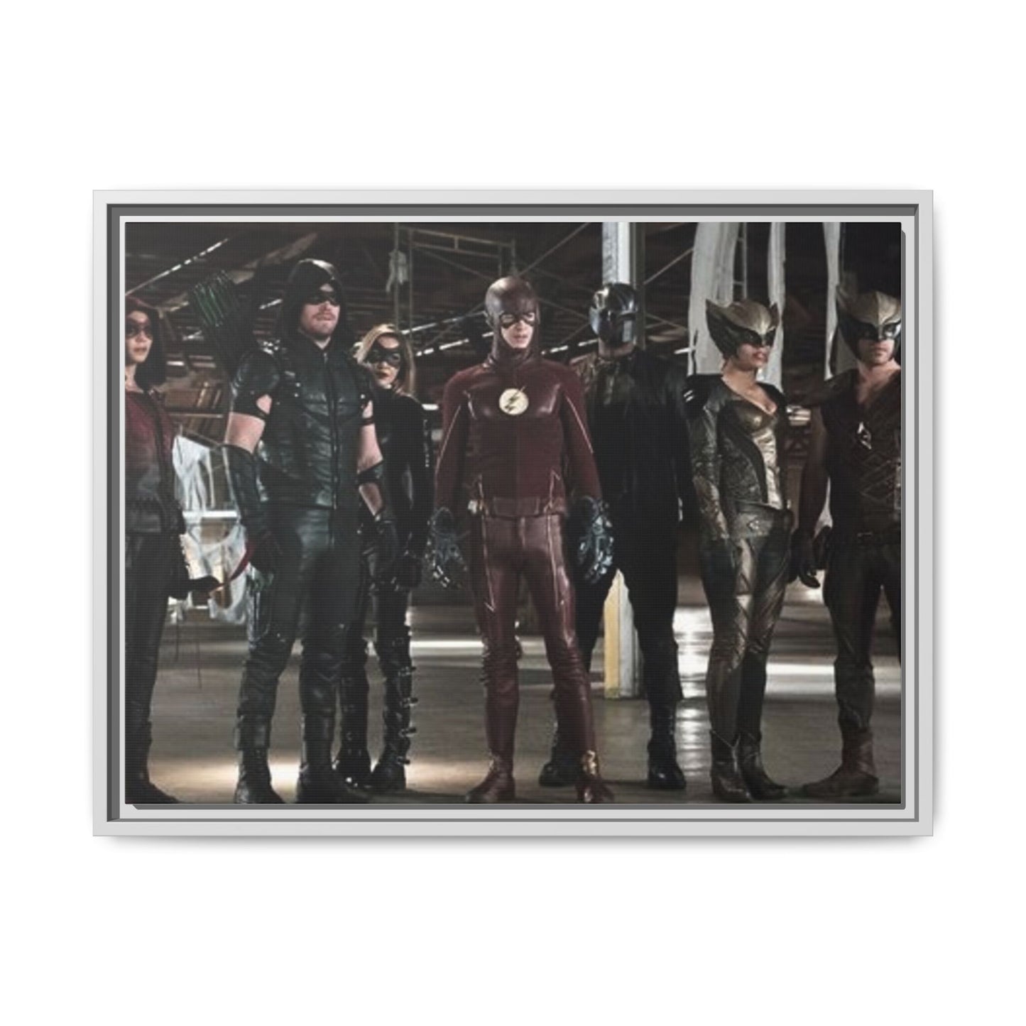 Framed Matte Canvas Panel - Superhero Team Photo Print