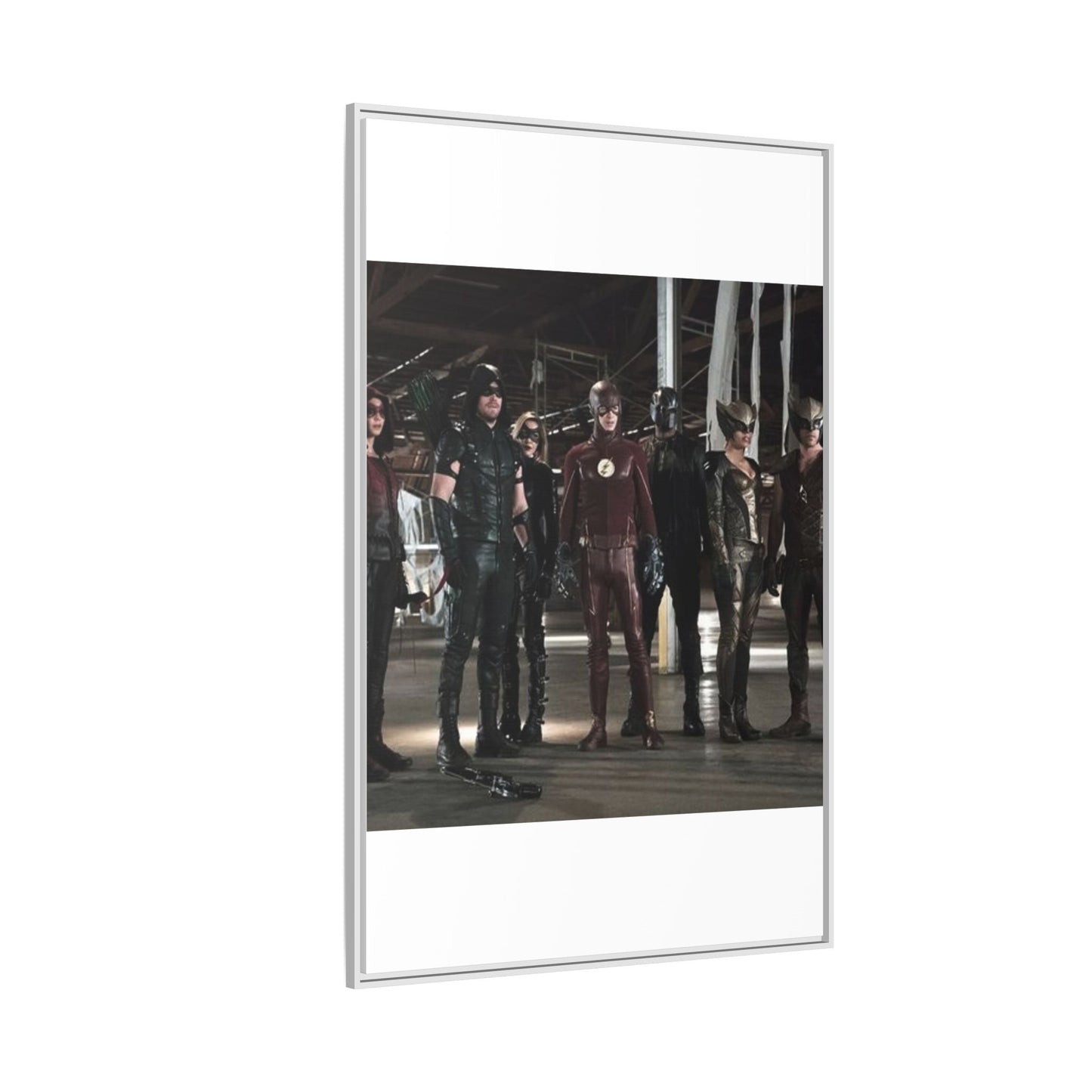 Framed Matte Canvas Panel - Superhero Team Photo Print