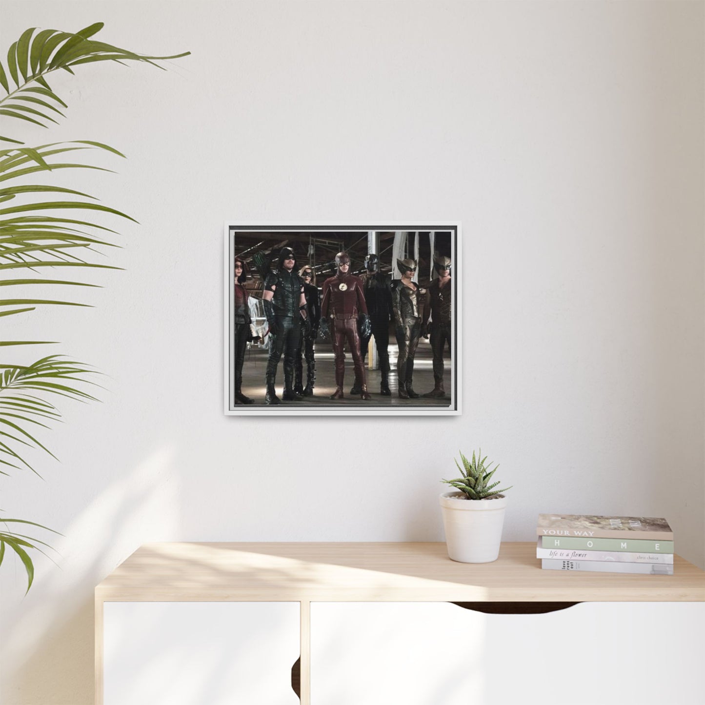 Framed Matte Canvas Panel - Superhero Team Photo Print