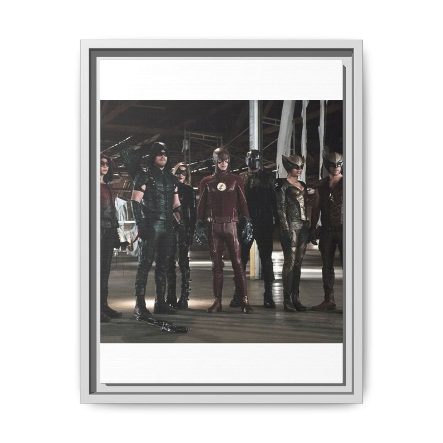 Framed Matte Canvas Panel - Superhero Team Photo Print