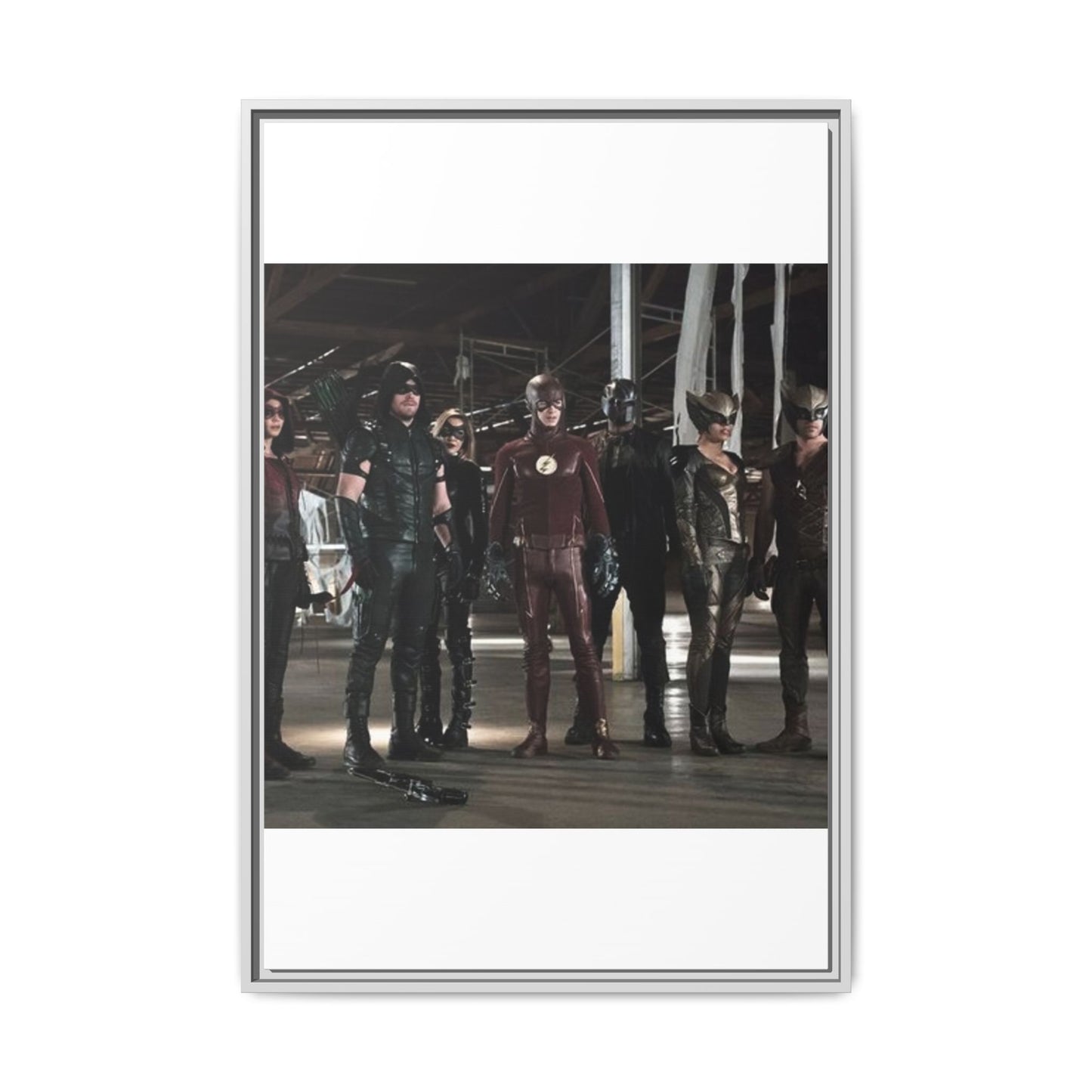 Framed Matte Canvas Panel - Superhero Team Photo Print