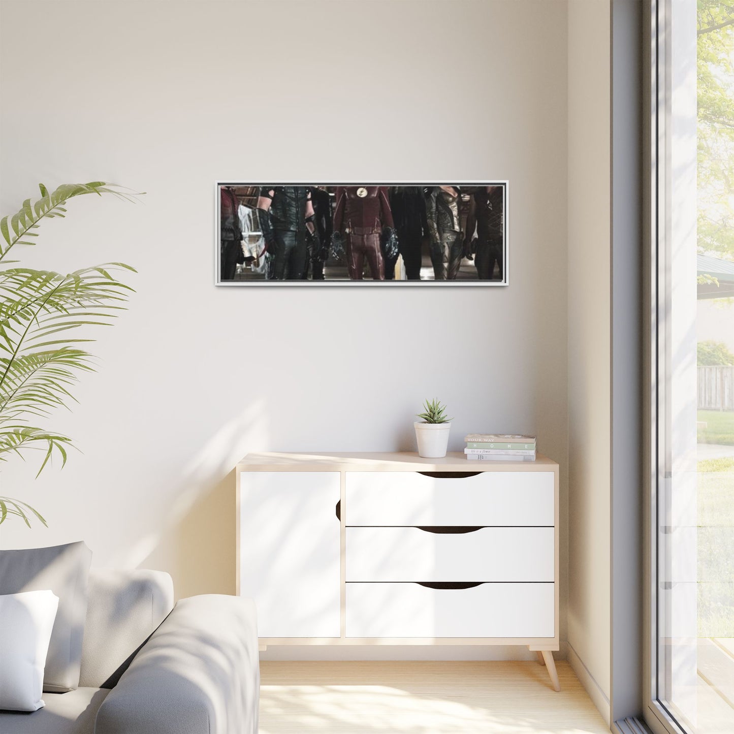 Framed Matte Canvas Panel - Superhero Team Photo Print