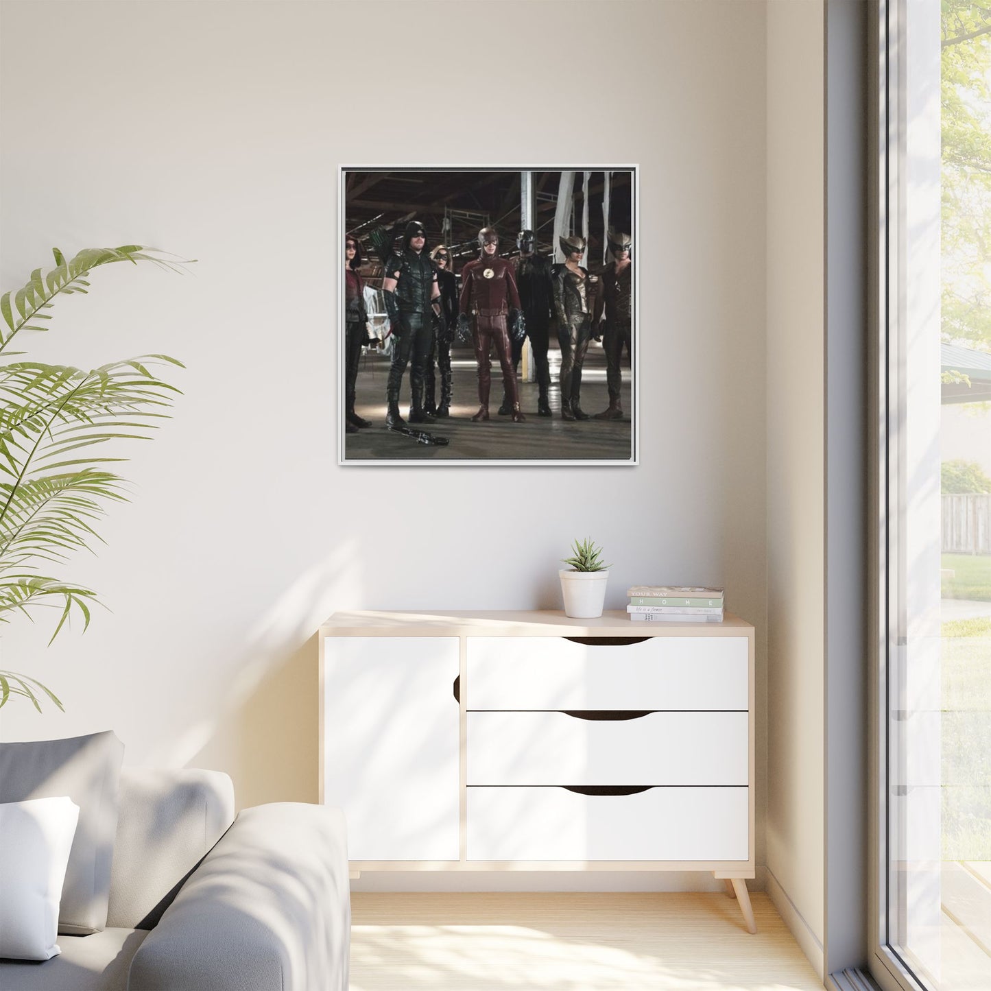 Framed Matte Canvas Panel - Superhero Team Photo Print