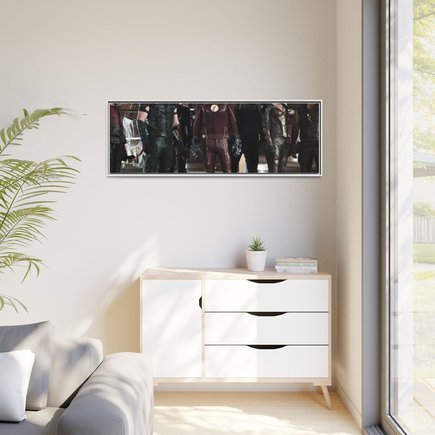 Framed Matte Canvas Panel - Superhero Team Photo Print