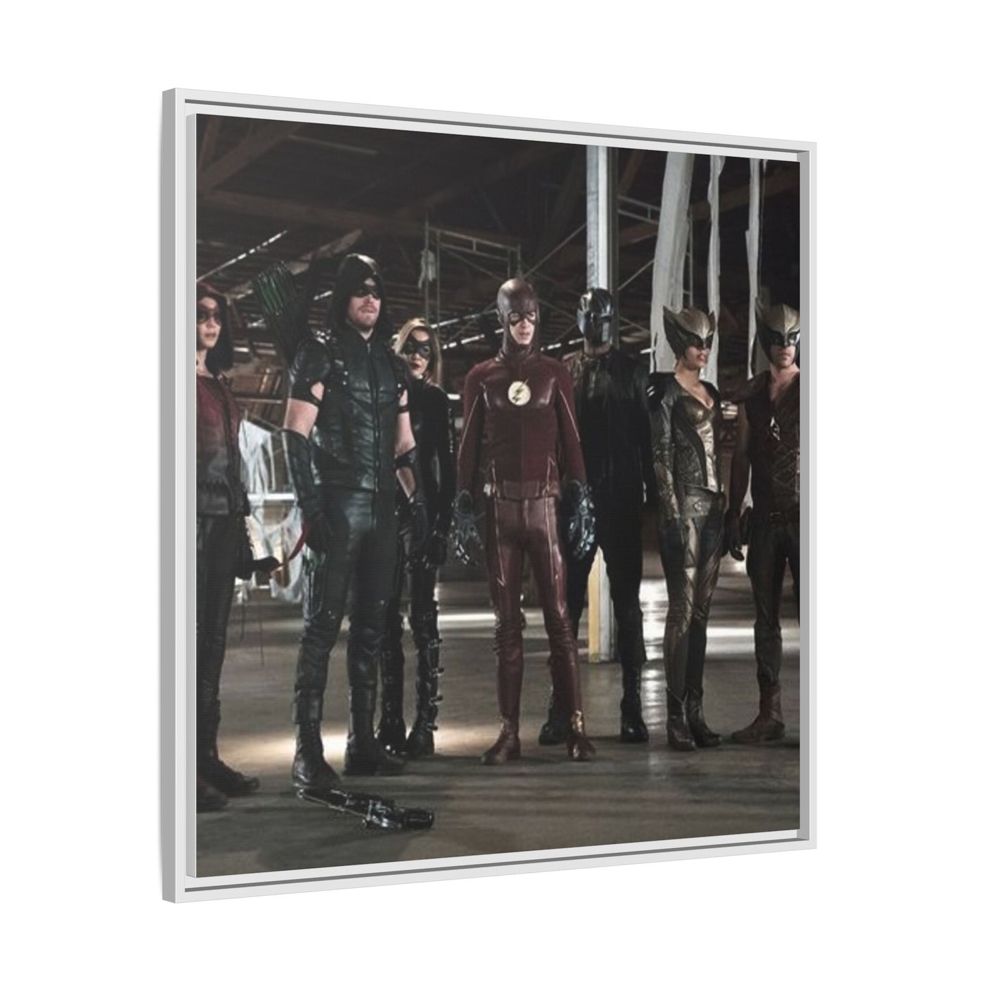 Framed Matte Canvas Panel - Superhero Team Photo Print