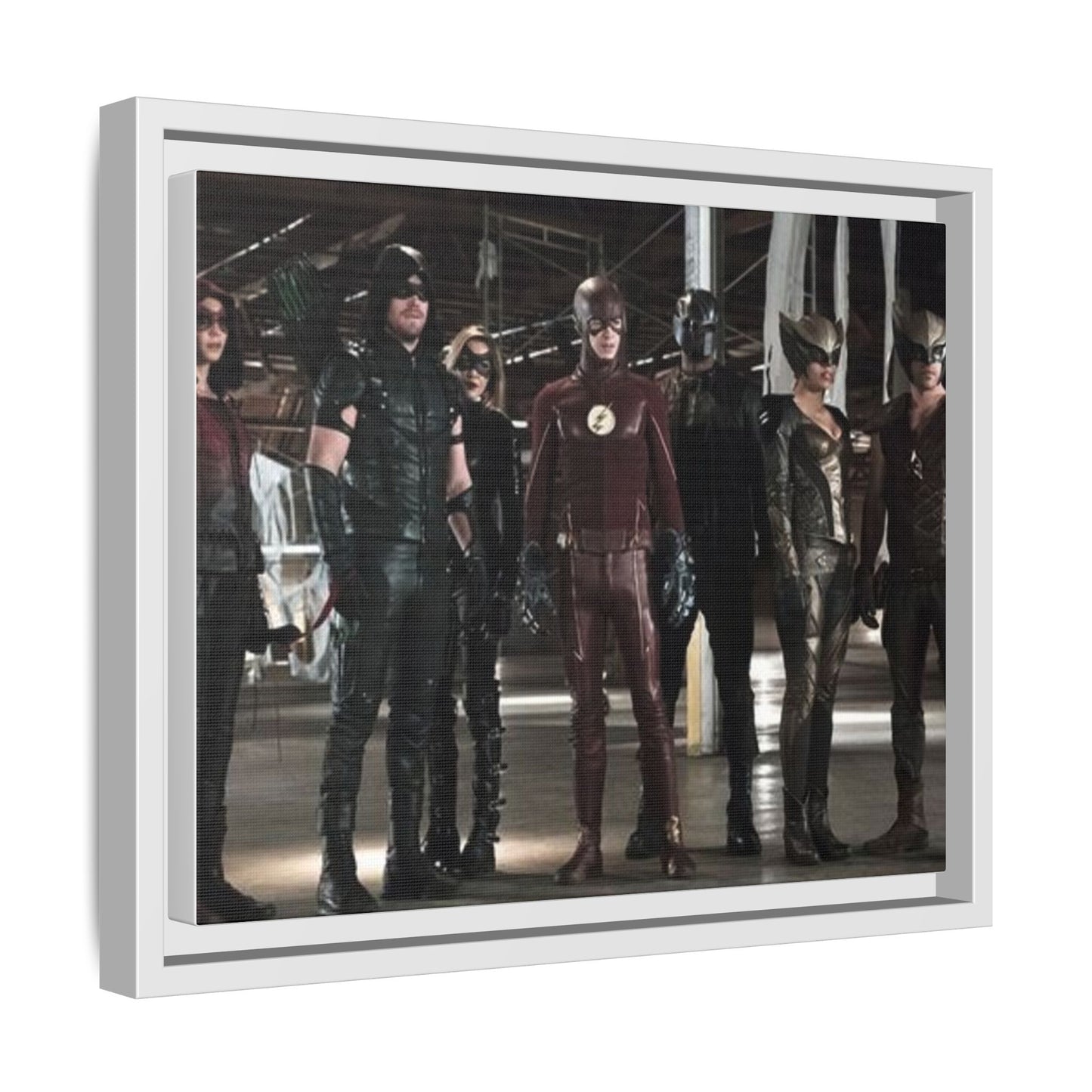 Framed Matte Canvas Panel - Superhero Team Photo Print