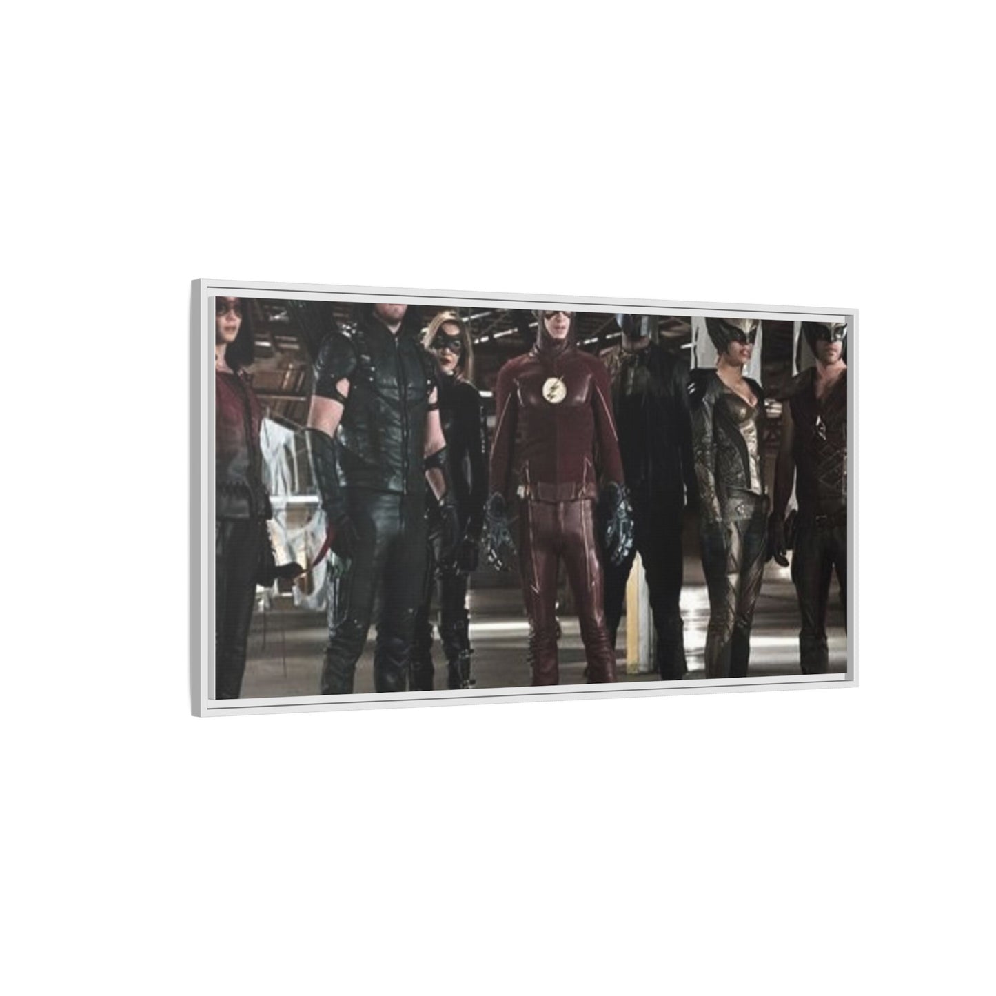 Framed Matte Canvas Panel - Superhero Team Photo Print