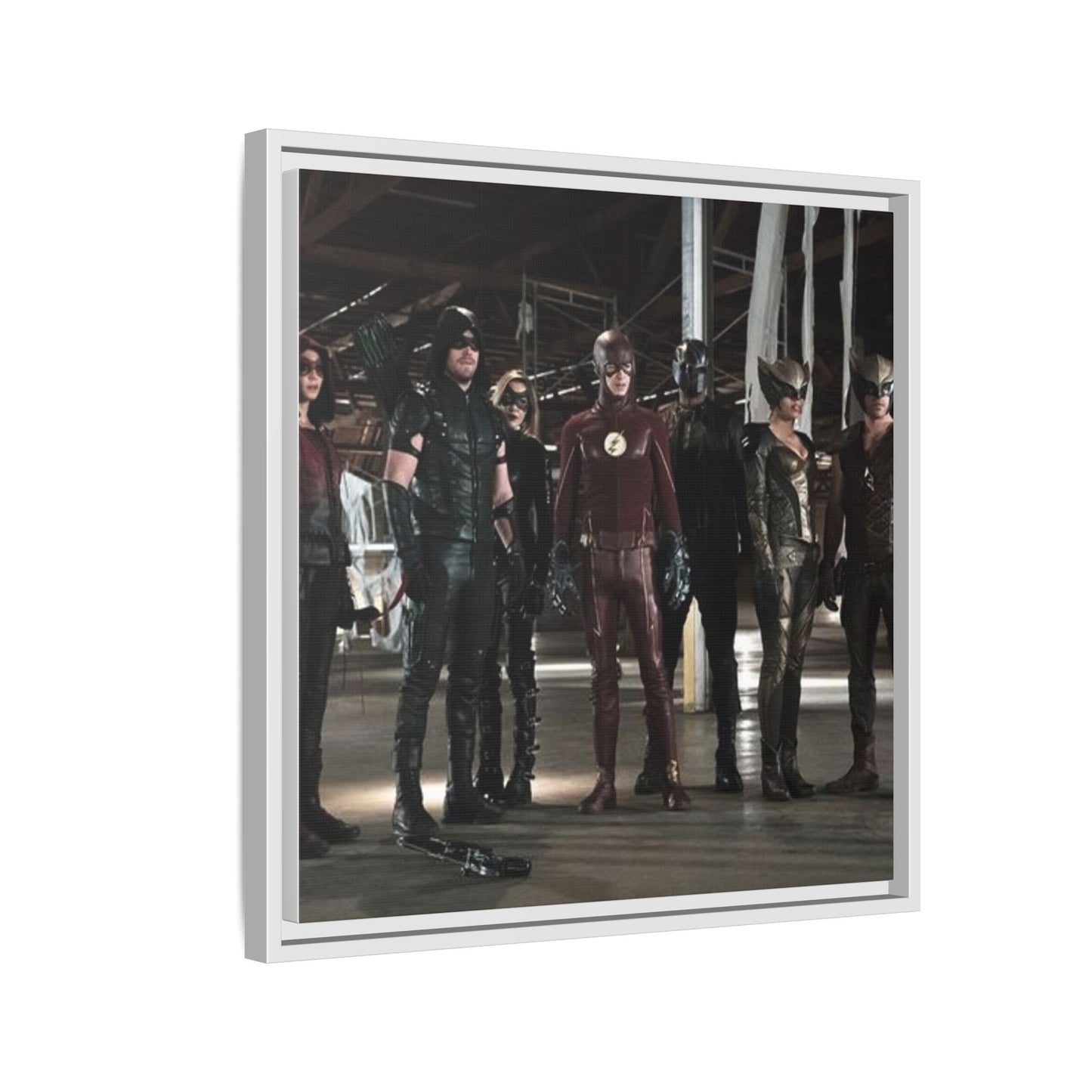 Framed Matte Canvas Panel - Superhero Team Photo Print
