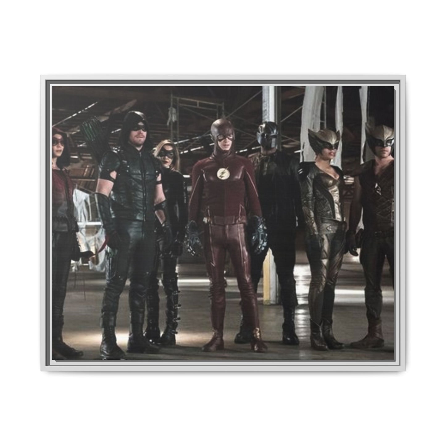 Framed Matte Canvas Panel - Superhero Team Photo Print