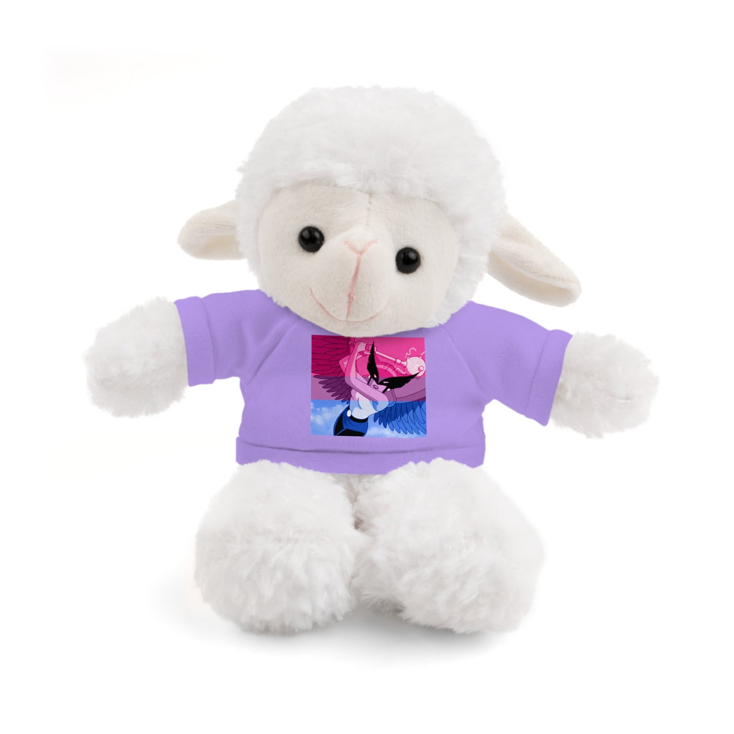 Plush Bear with Graphic Tee — Cute Pink & Blue Skateboard Design