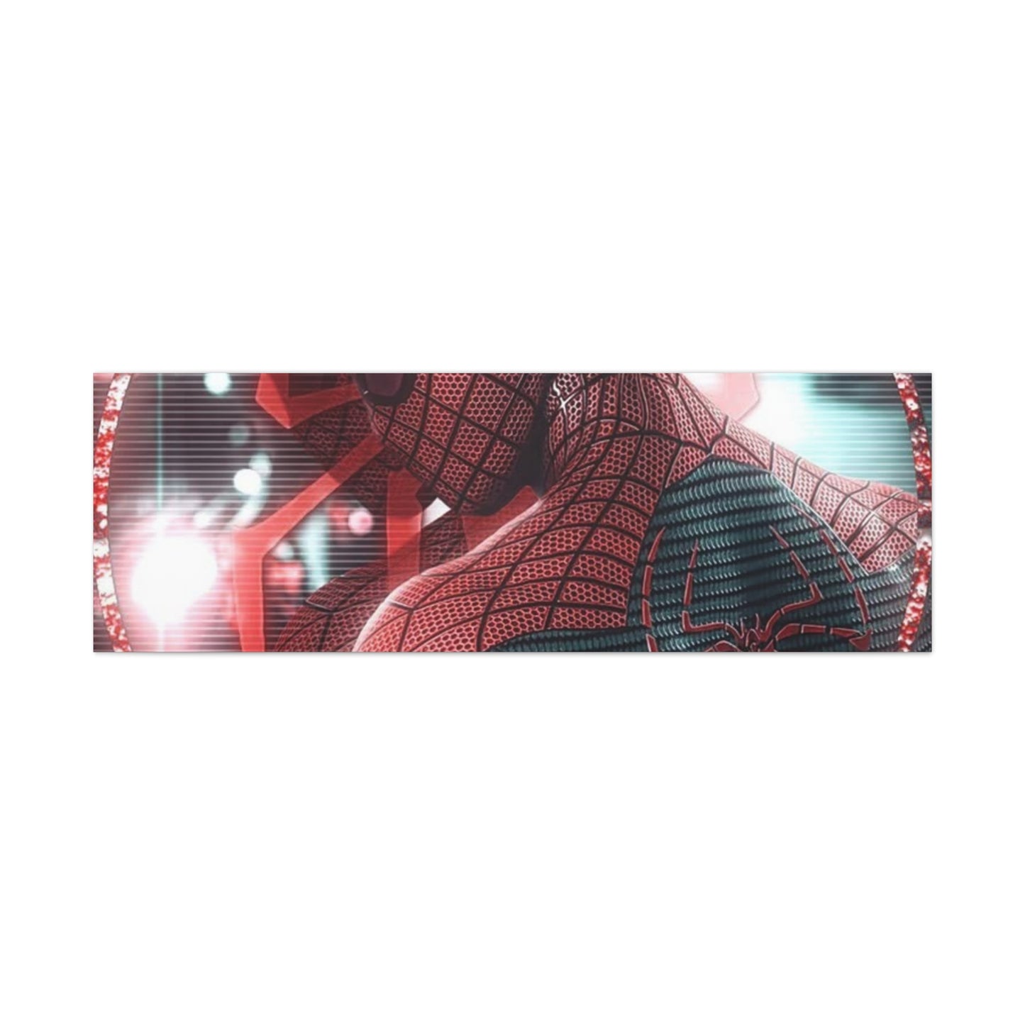 Spider Superhero Matte Canvas Wall Art — Red Neon Portrait, Stretched 1.25"