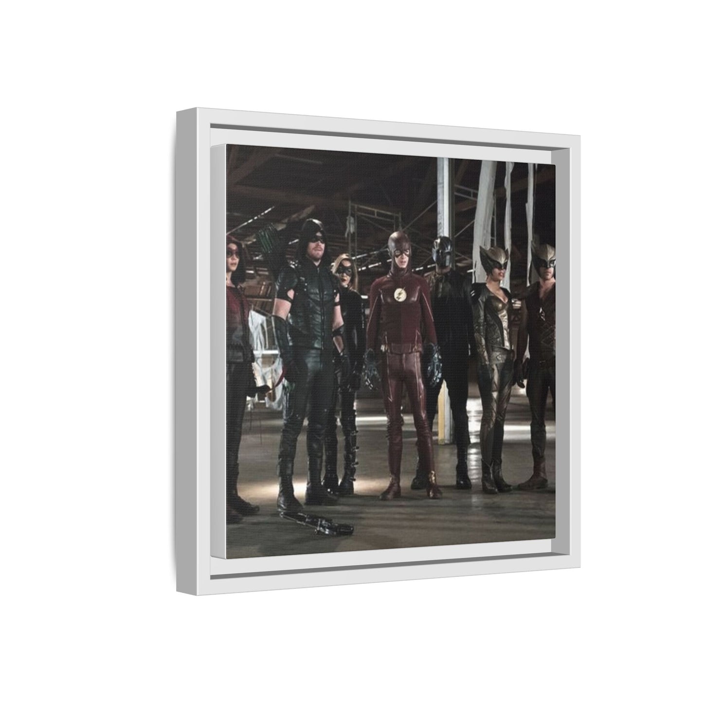 Framed Matte Canvas Panel - Superhero Team Photo Print