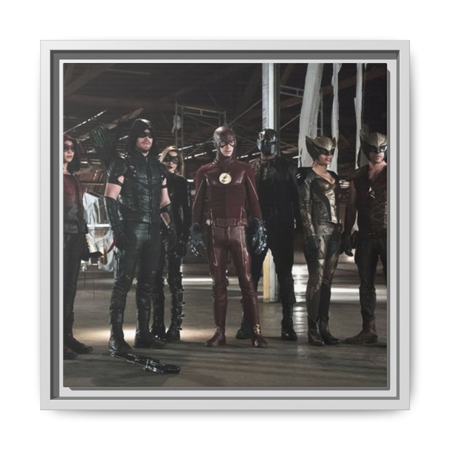 Framed Matte Canvas Panel - Superhero Team Photo Print