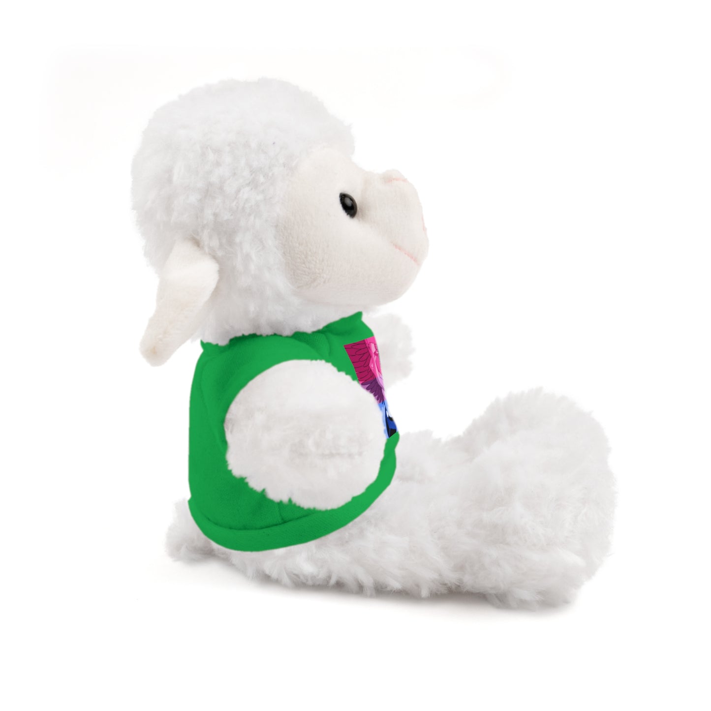 Plush Bear with Graphic Tee — Cute Pink & Blue Skateboard Design