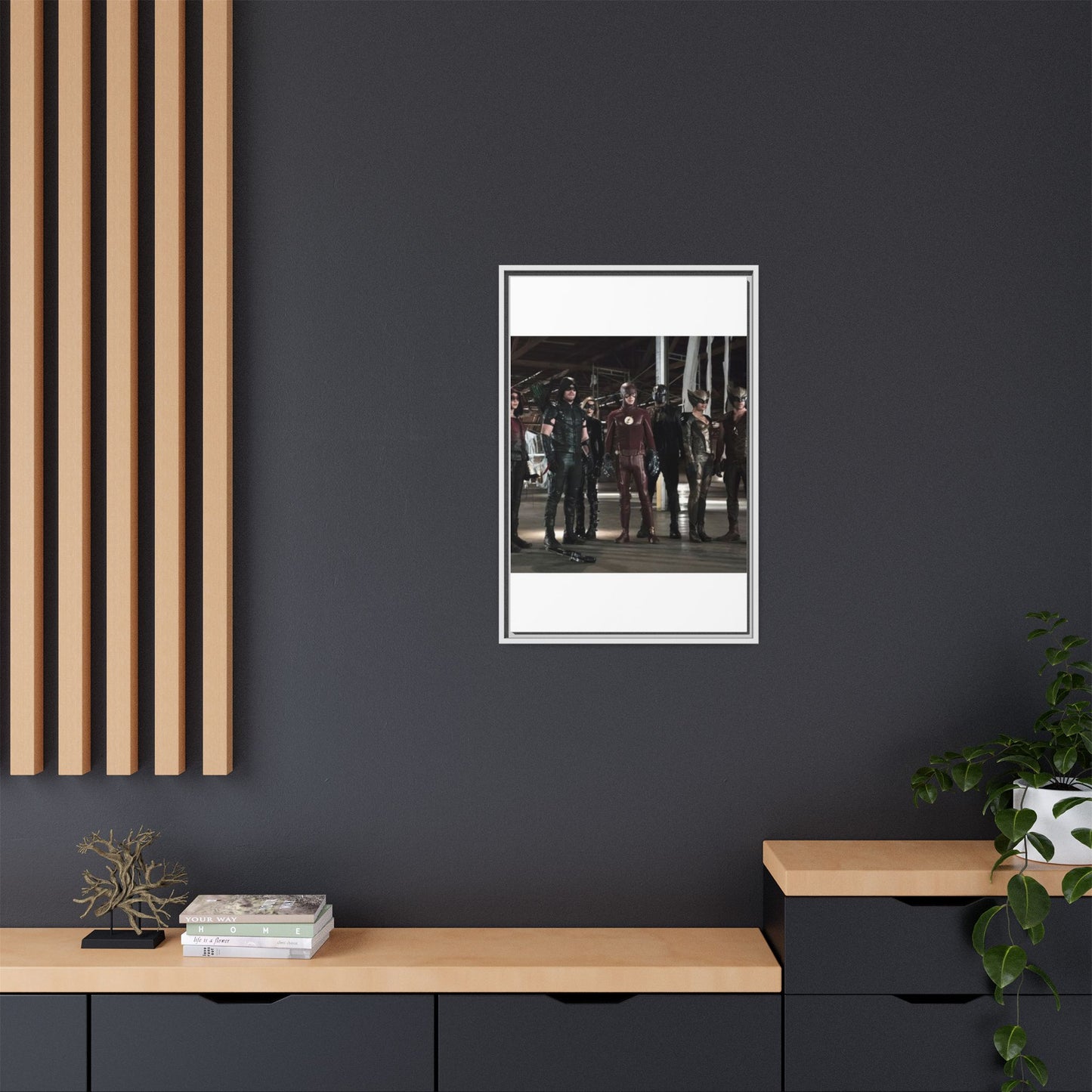 Framed Matte Canvas Panel - Superhero Team Photo Print